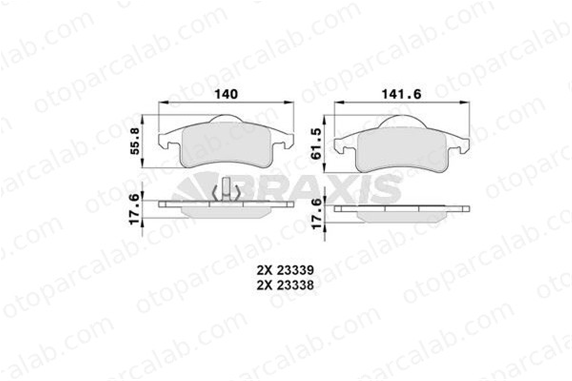 BRAXIS AA0353 Fren Disk Balata Arka JEEP GRAND CHEROKEE II 5011970AB 5011970AA