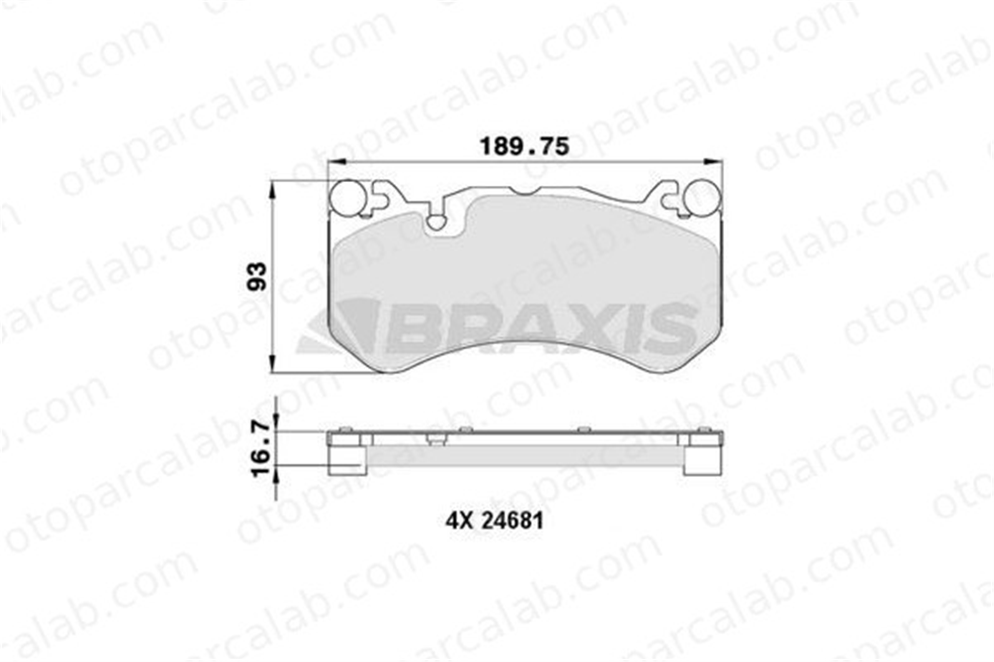 BRAXIS AA0356 Fren Disk Balata Ön MERCEDES-BENZ CLS C-SERISI A0054206620 4F0698151H