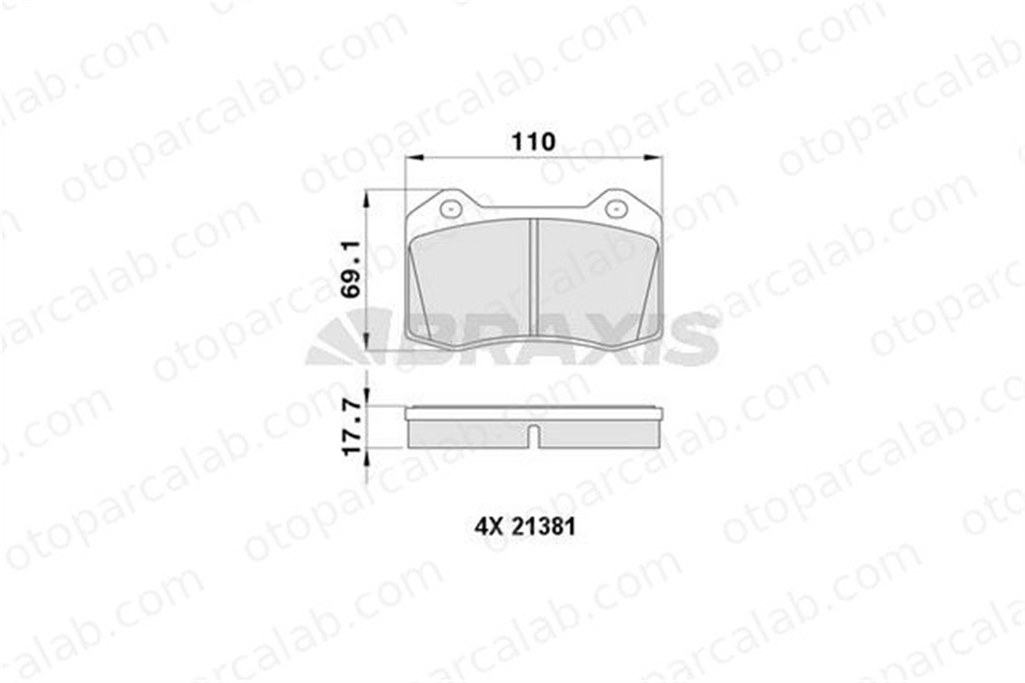 BRAXIS AA0380 Fren Disk Balata Ön veya Arka CITROËN DS3 FORD FOCUS I GDB1513 4254C6