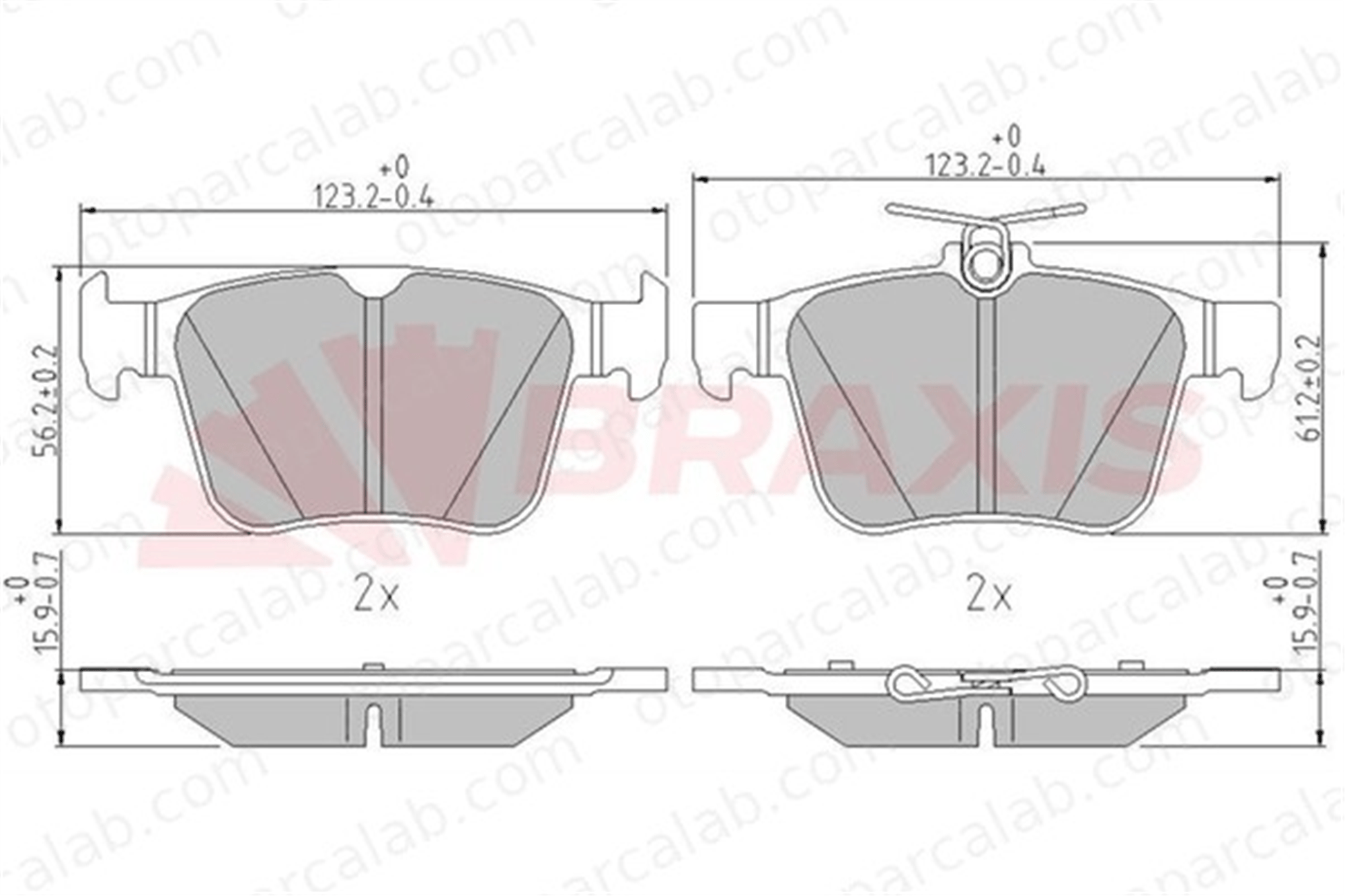 BRAXIS AA0605 Fren Disk Balata Arka VW GOLF VII GOLF VII Variant 5Q0698451C 8V0698451B