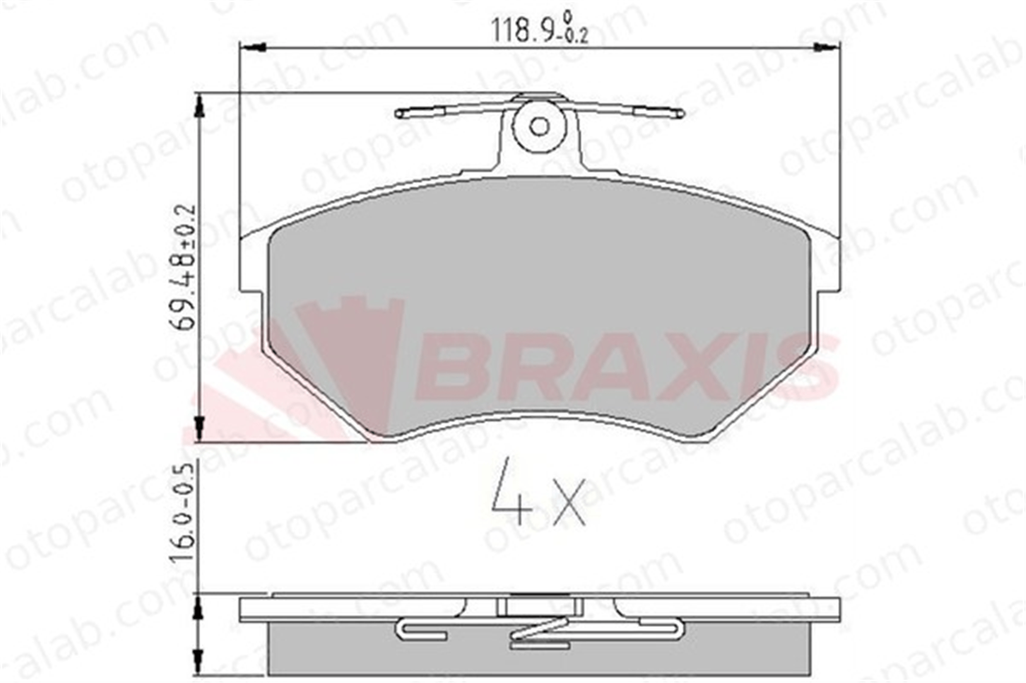 BRAXIS AA0607 Fren Disk Balata Ön VW GOLF III PASSAT B3/B4 Variant 357698151A 357698151D