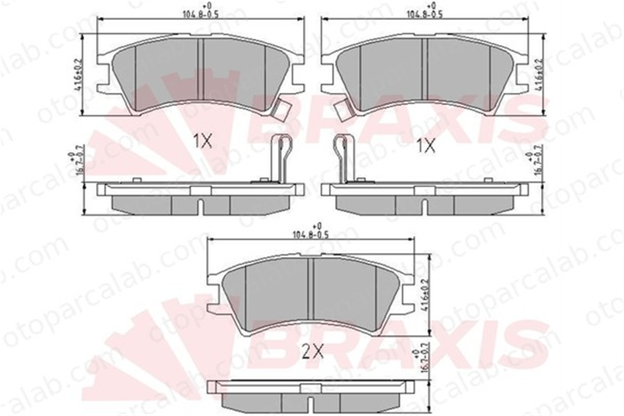 BRAXIS AA0652 Fren Disk Balata Ön HYUNDAI ATOS 5810102A00