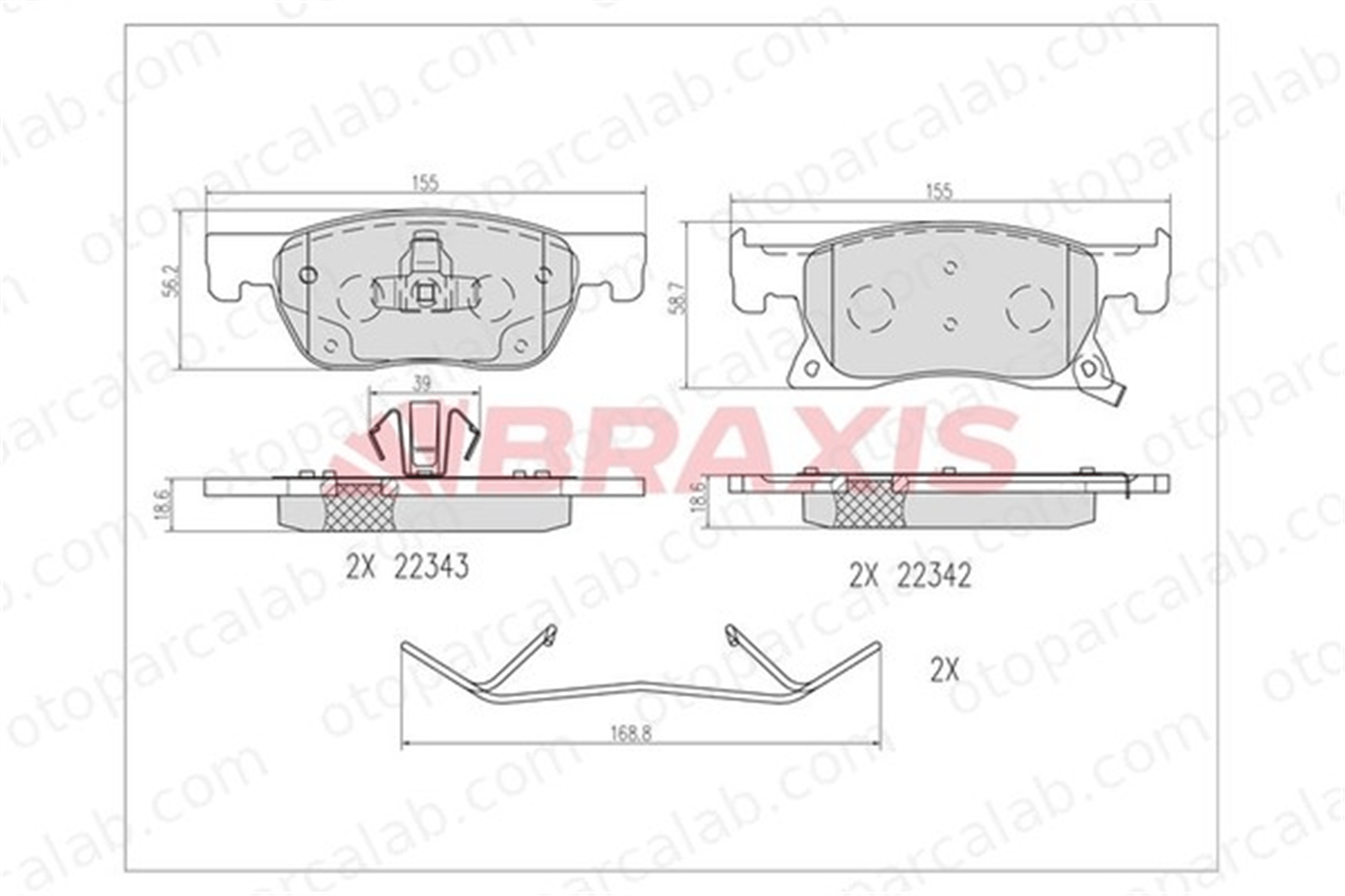BRAXIS AA0673 Fren Disk Balata Ön OPEL ASTRA K ASTRA K Sports Tourer 13478300