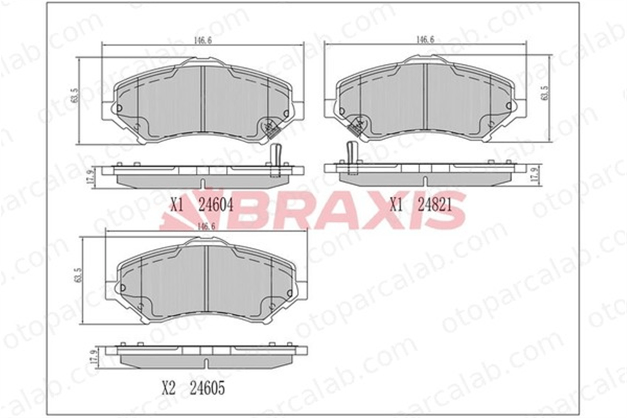 BRAXIS AA0691 Fren Disk Balata Ön DODGE JOURNEY FIAT FREEMONT 68029264AA 68044866AC