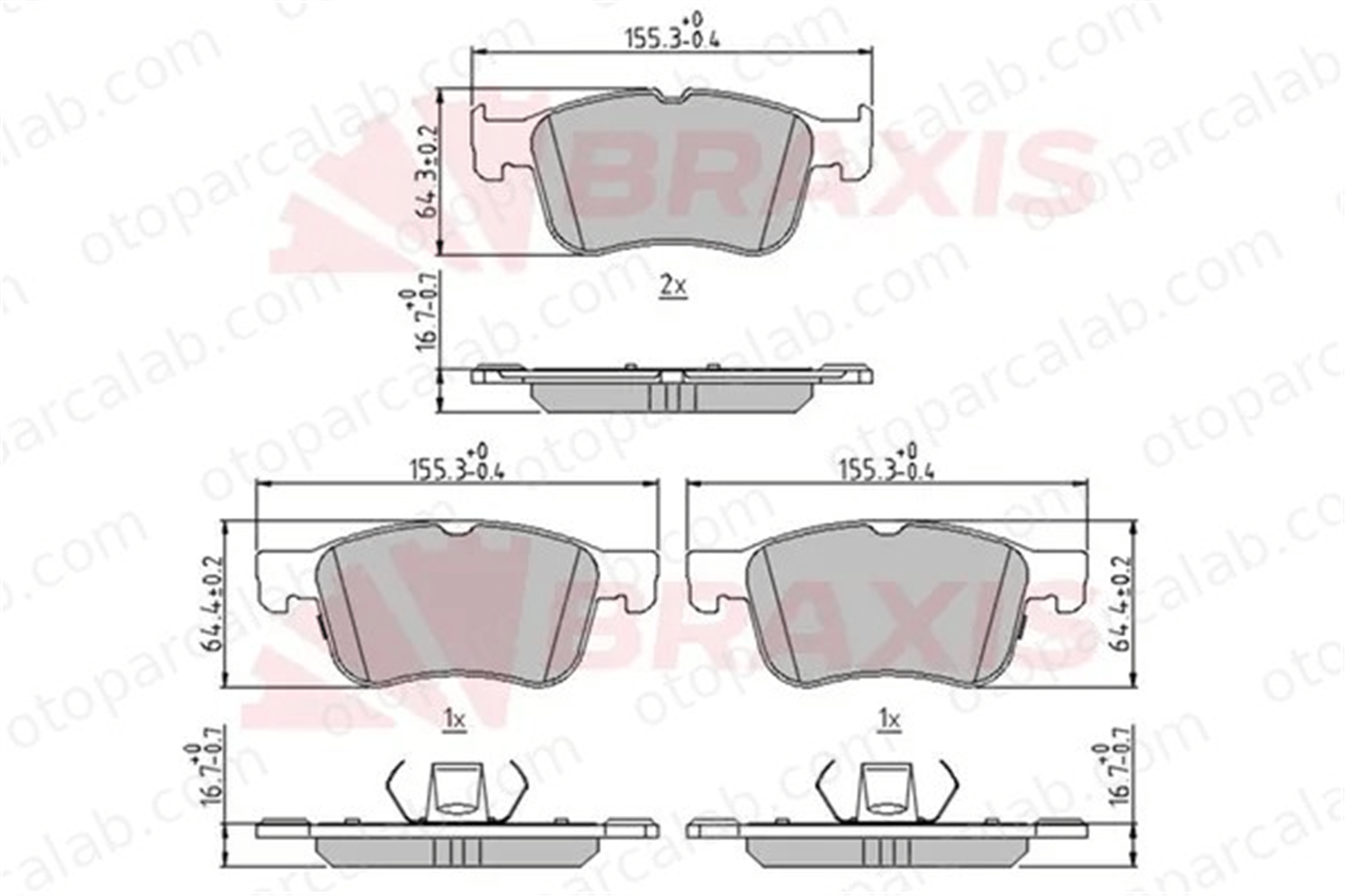 BRAXIS AA0699 Fren Disk Balata Ön FORD FOCUS IV FOCUS IV Turnier KTJX612K021AEB 2210416