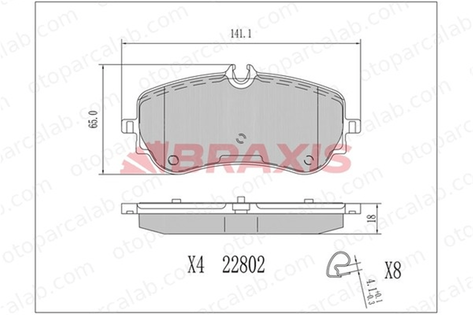 BRAXIS AA0703 Fren Disk Balata Arka VW CRAFTER Panelvan/Van MAN TGE Panelvan/Van 2H6698451 2N0698451