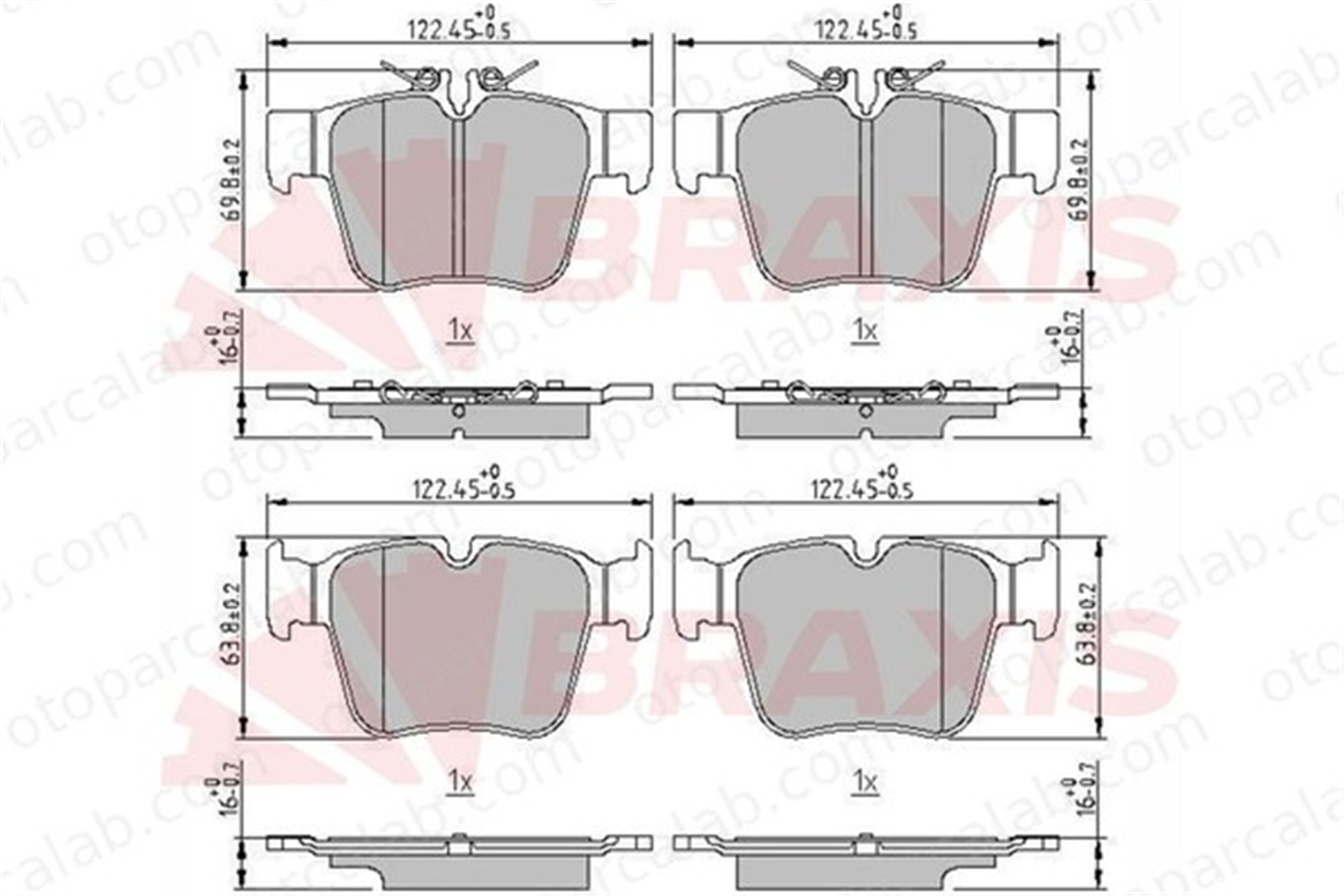 BRAXIS AA0707 Fren Disk Balata Arka MERCEDES-BENZ GLC GLC Coupe A0004205900 4205900