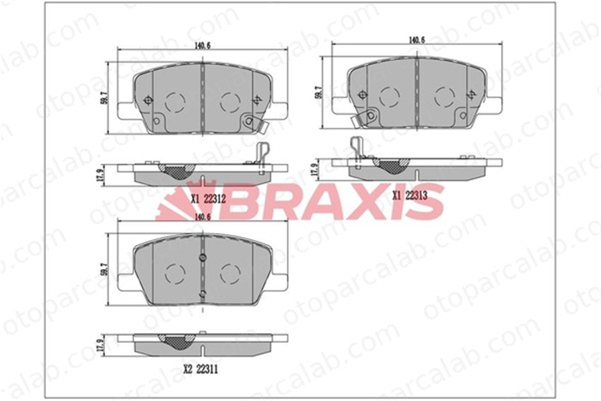 BRAXIS AA0715 Fren Disk Balata Ön OPEL MOKKA / MOKKA X INSIGNIA B Grand Sport 42566753 84720014