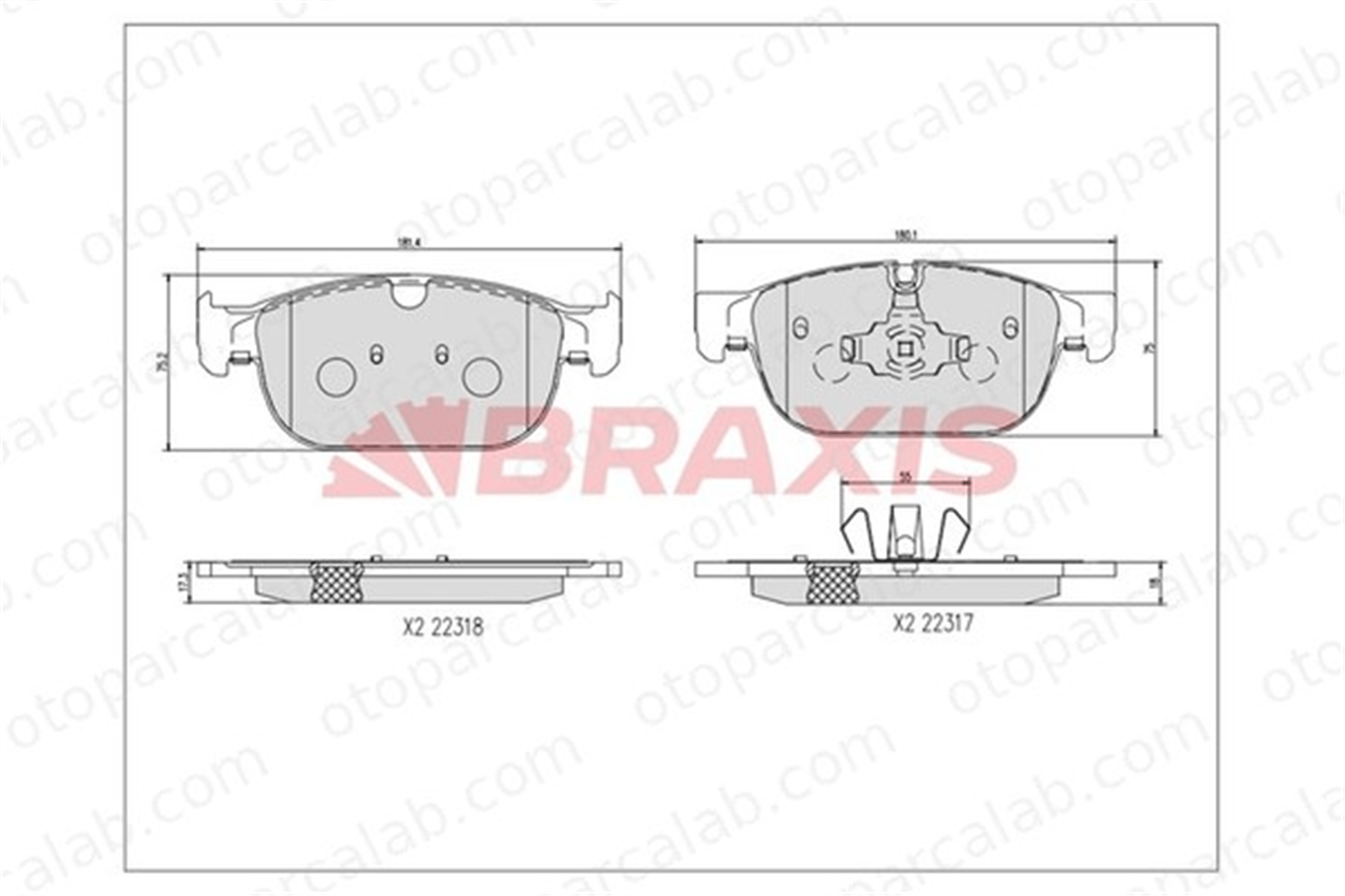 BRAXIS AA0727 Fren Disk Balata Ön VOLVO XC60 II V90 II Station wagon 31445976 31499905