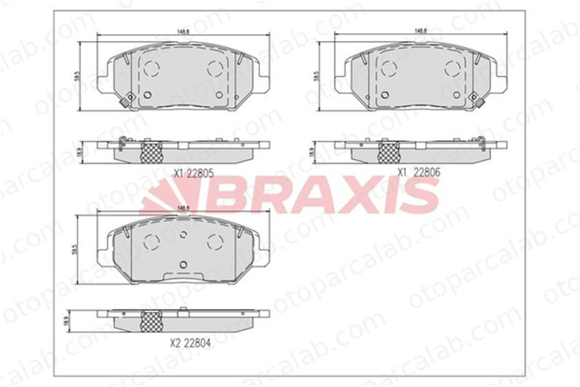 BRAXIS AA0749 Fren Disk Balata Ön HYUNDAI i30 i30 Station wagon 58101G4A00 58101G4A10