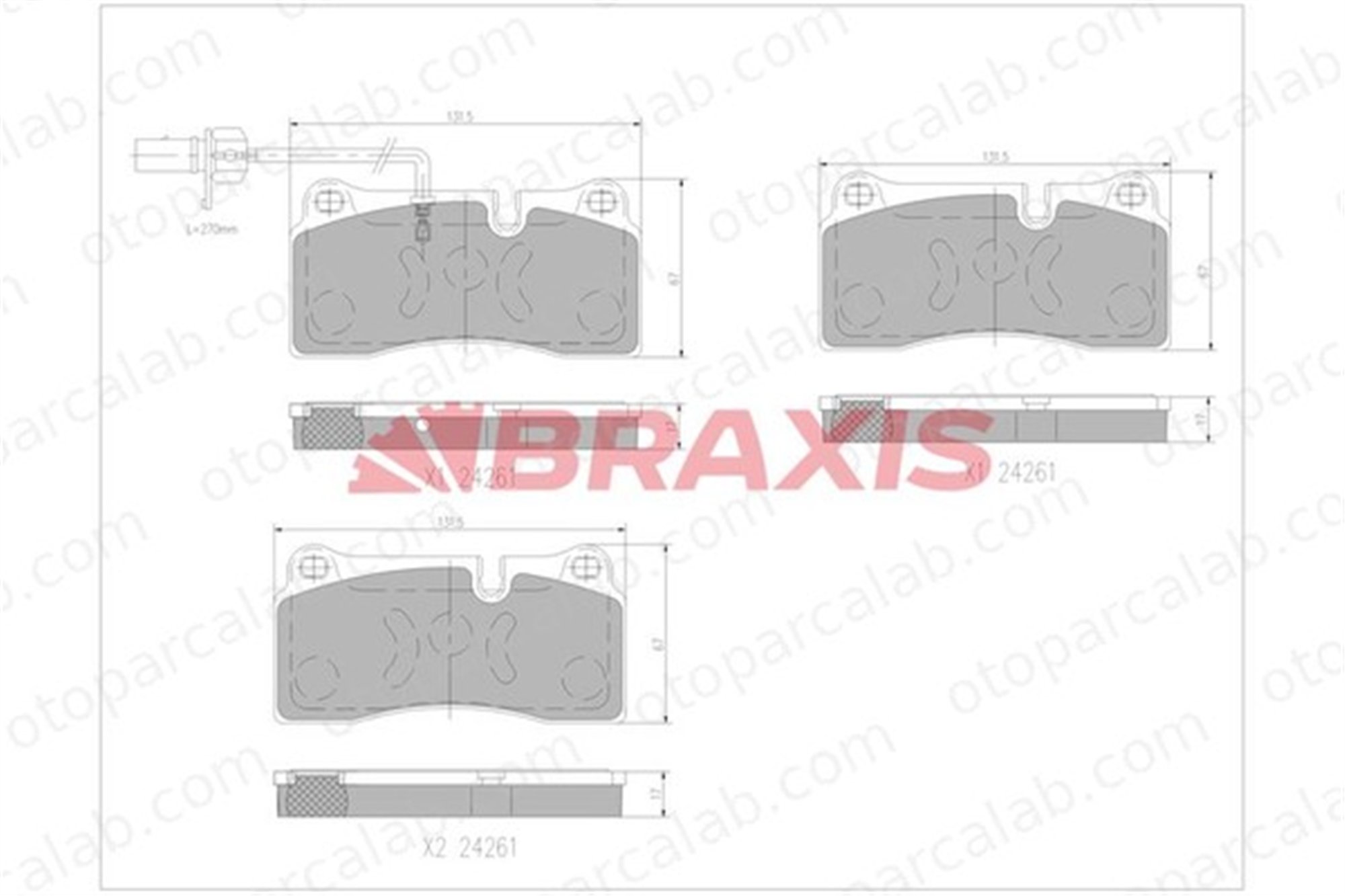 BRAXIS AA0757 Fren Disk Balata Arka AUDI Q7 4L0698451B 4L0698451C