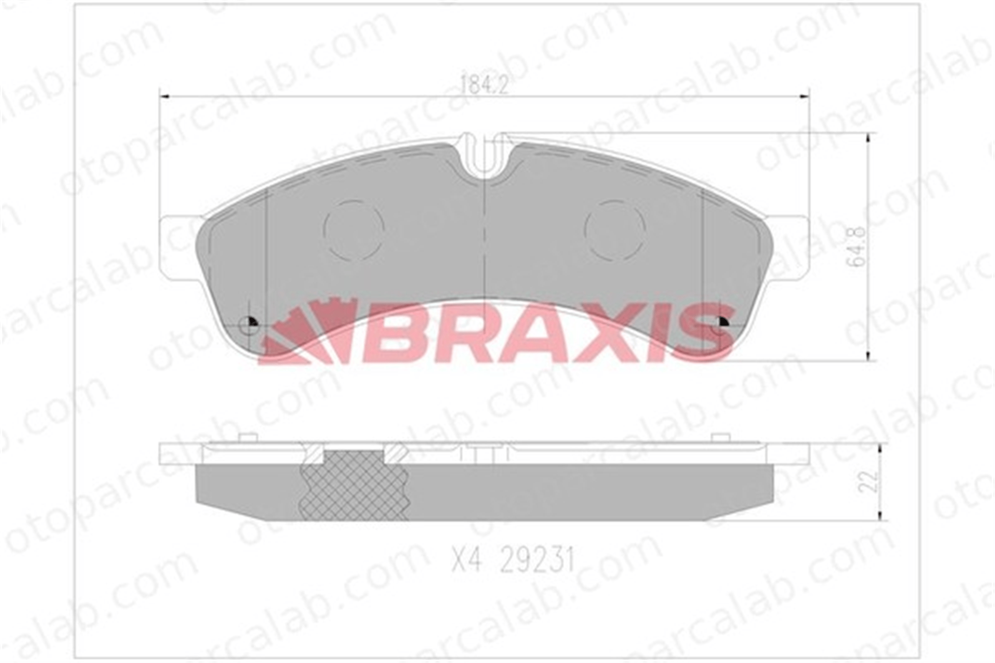 BRAXIS AA0760 Fren Disk Balata Arka IVECO DAILY IV Platform şasi DAILY IV Panelvan/Van 42555633 425556633