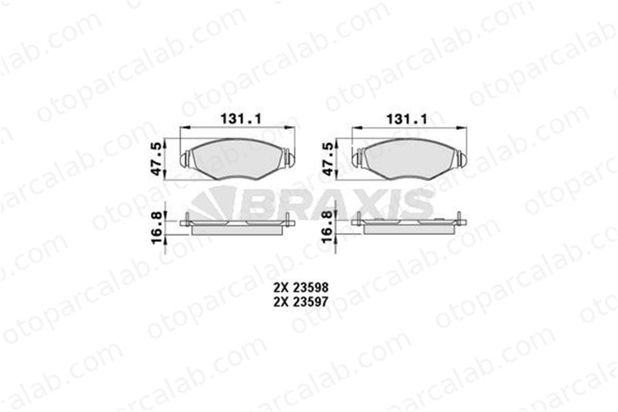 BRAXIS AB0005 Fren Disk Balata Ön PEUGEOT 206 Hatchback 206+ 425494 425487