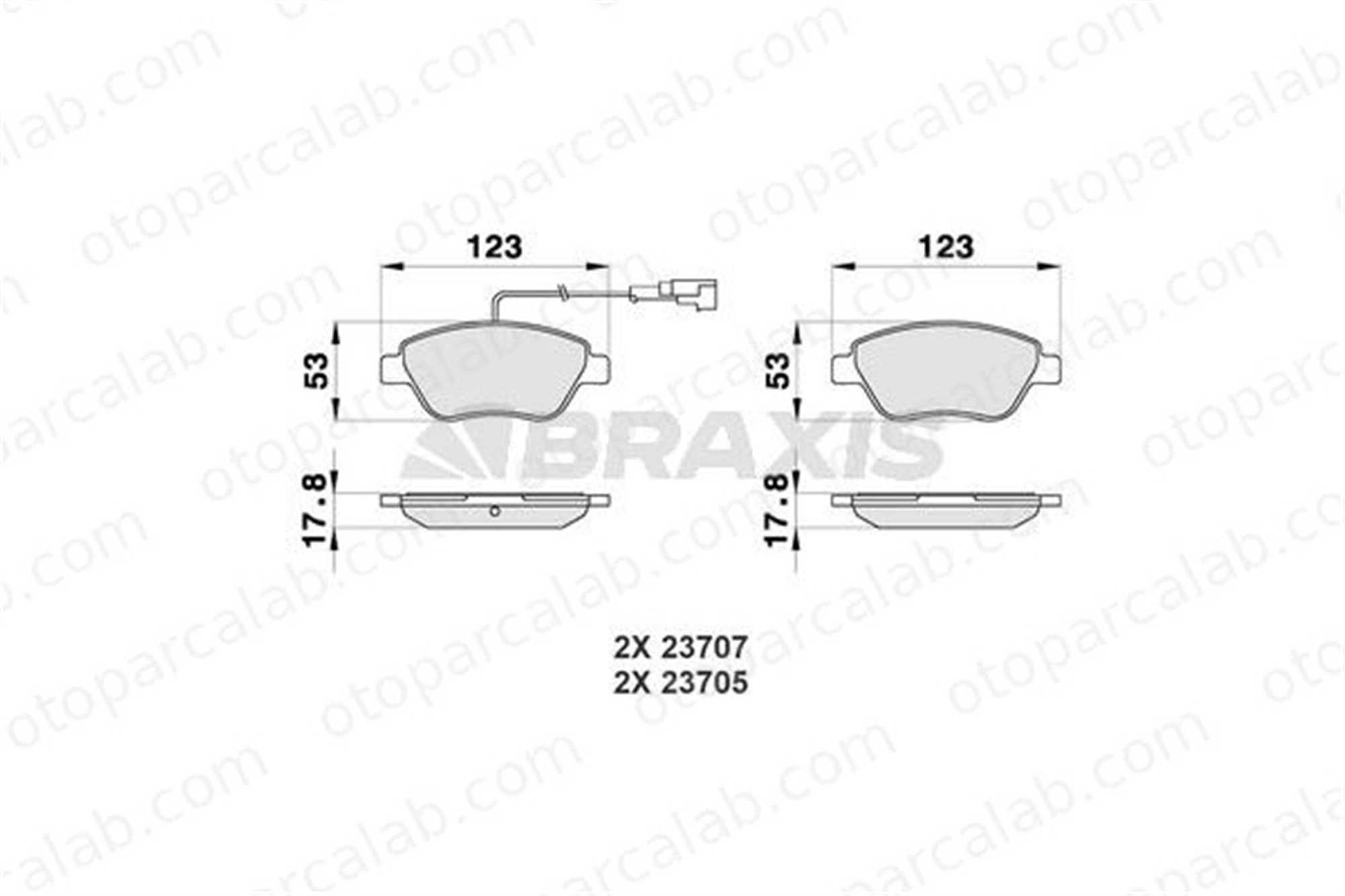 BRAXIS AB0012 Fren Disk Balata Ön FIAT DOBLO MPV GRANDE PUNTO 71752983 71754802