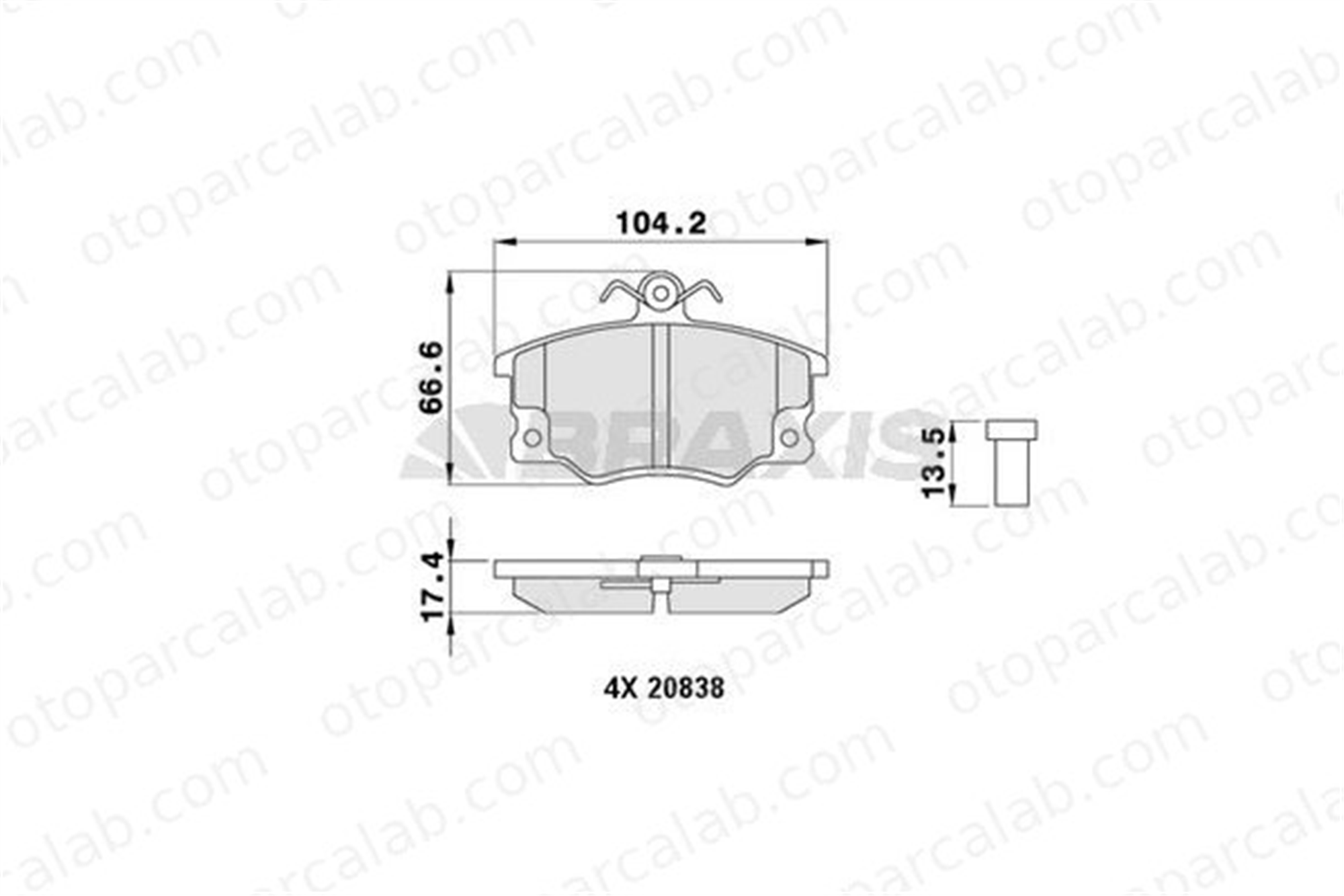 BRAXIS AB0019 Fren Disk Balata Ön FIAT TIPO TEMPRA S.W. 71752994 795121
