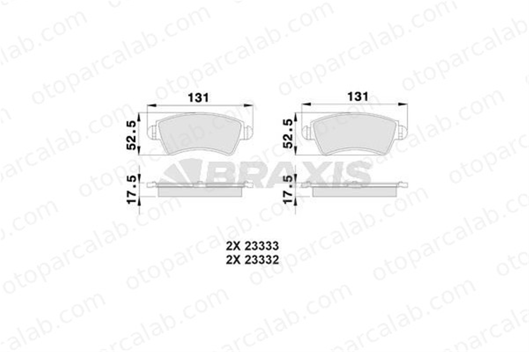 BRAXIS AB0024 Fren Disk Balata Ön PEUGEOT 306 Break 306 425484 425229