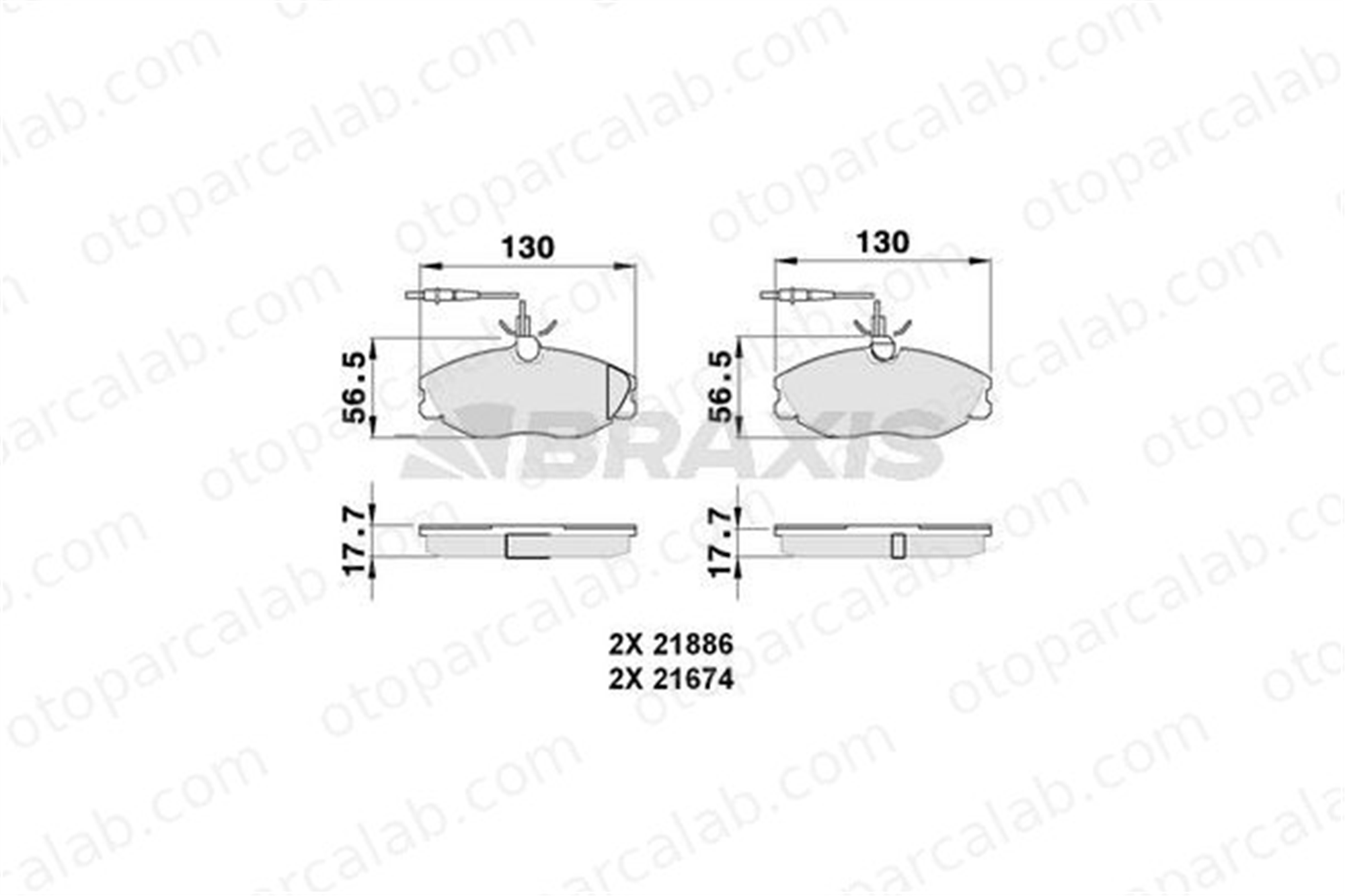 BRAXIS AB0048 Fren Disk Balata Ön PEUGEOT 406 Break 406 425132 425143