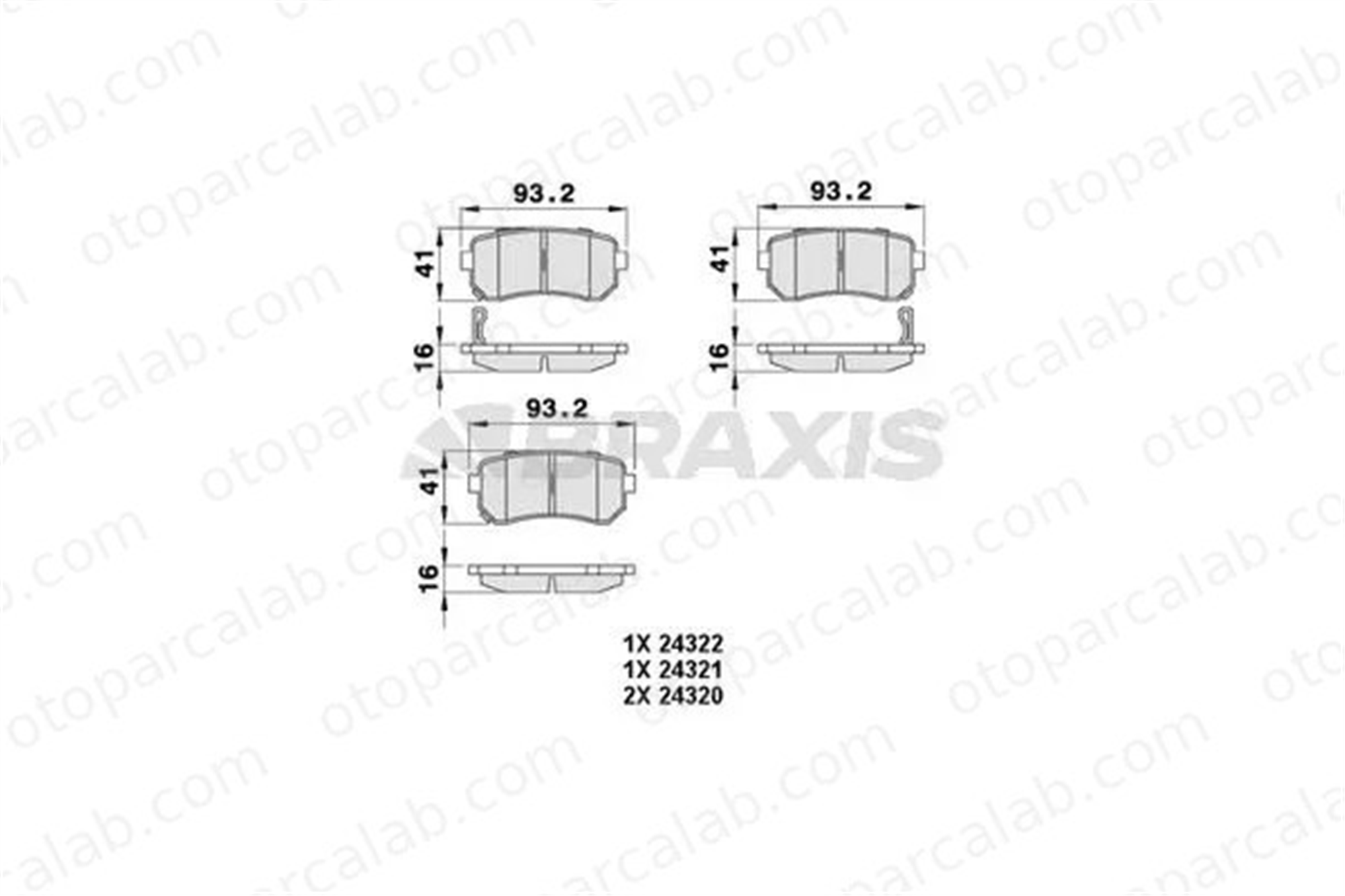 BRAXIS AB0065 Fren Disk Balata Arka KIA CEE'D SW PRO CEE'D 583021HA00 583022SA10