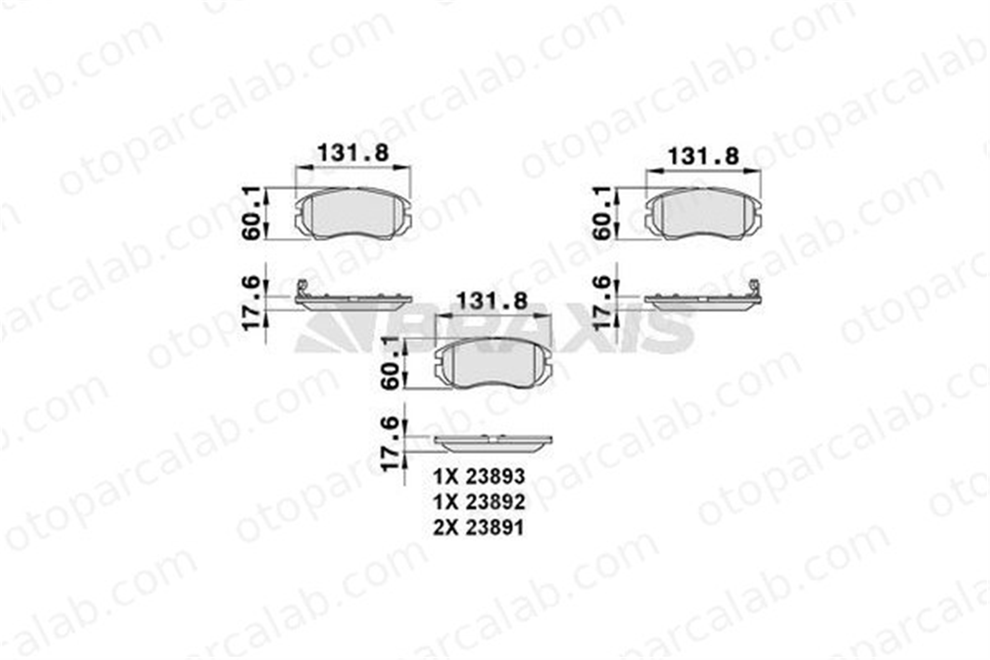 BRAXIS AB0092 Fren Disk Balata Ön KIA SPORTAGE II HYUNDAI TUCSON 581012EA11 5810138A81