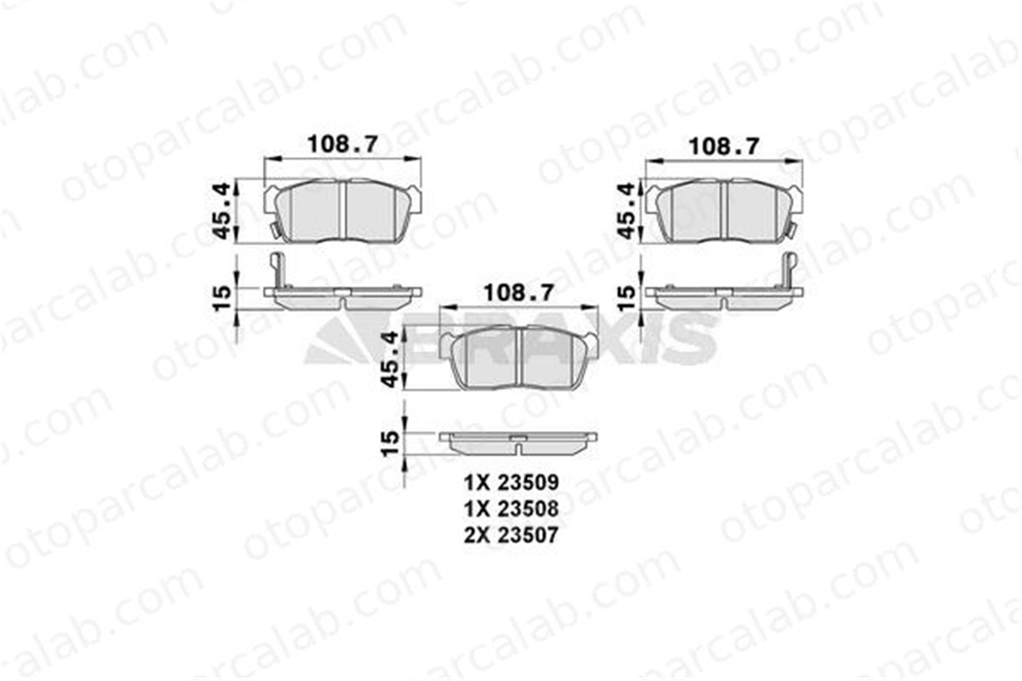 BRAXIS AB0095 Fren Disk Balata Ön DAIHATSU SIRION COPEN 55810M79F10 4465B1040