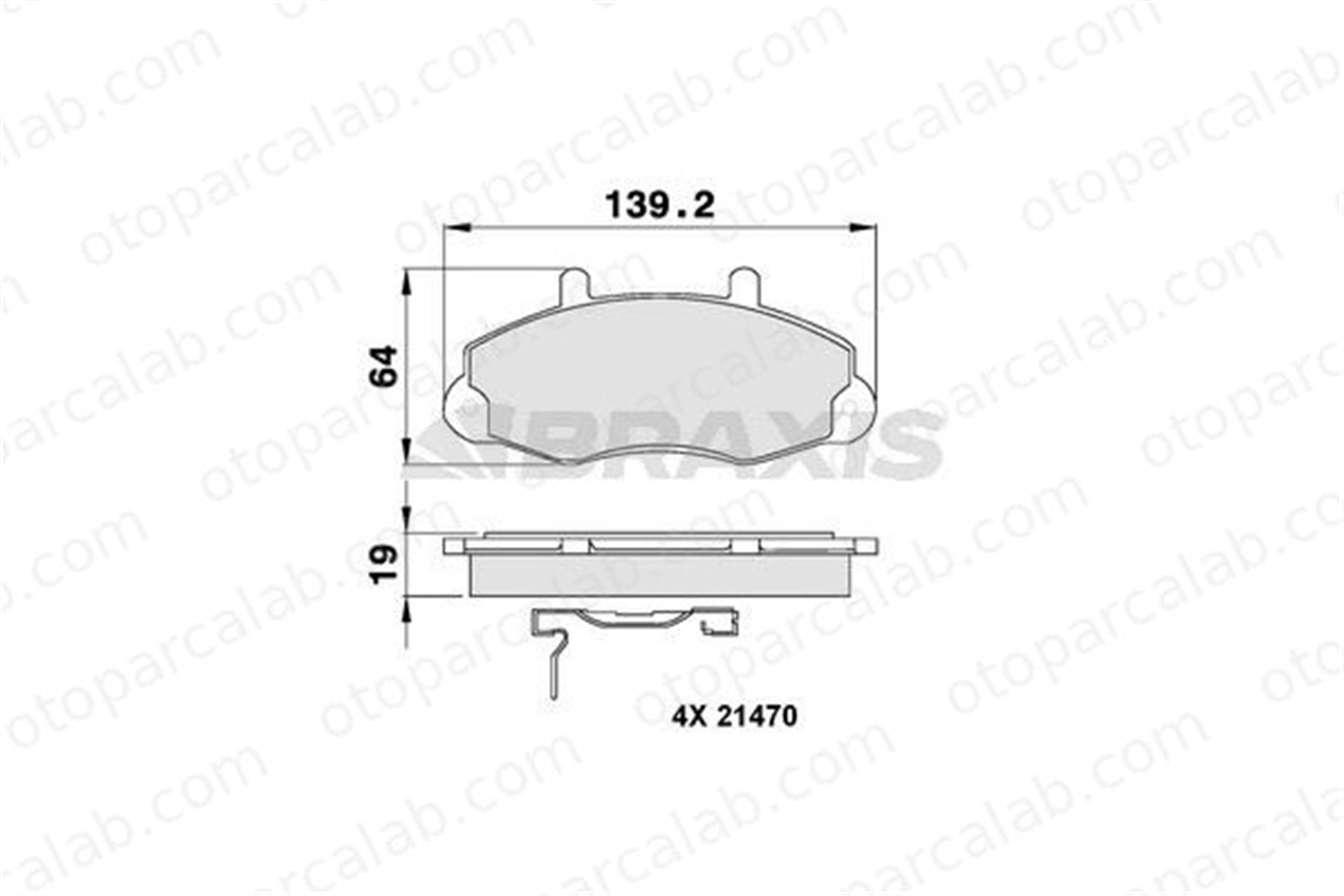 BRAXIS AB0098 Fren Disk Balata Ön FORD TRANSIT Minibüs/Otobüs TRANSIT Panelvan/Van 93VX2K021AB 1301589