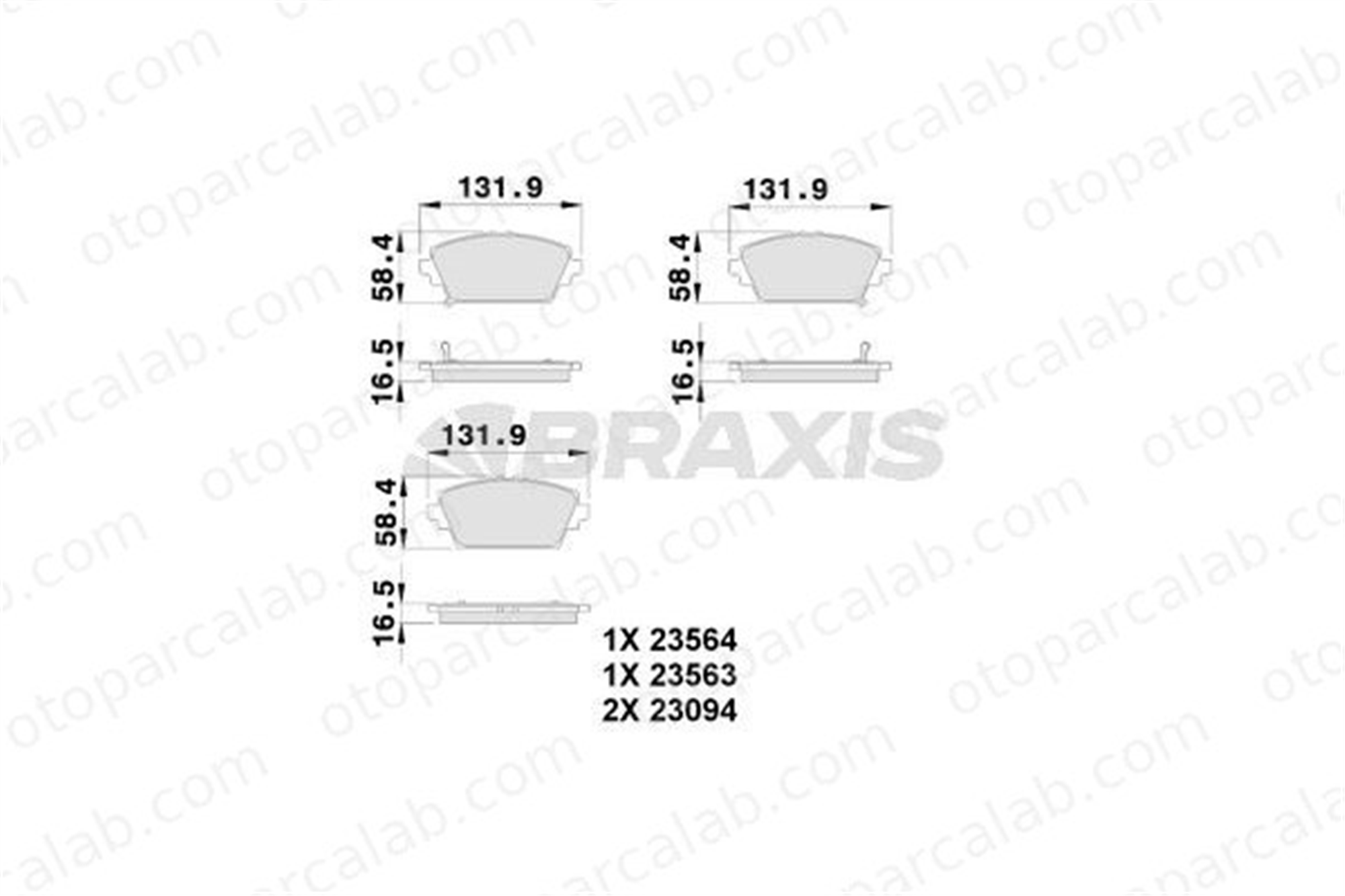 BRAXIS AB0106 Fren Disk Balata Ön NISSAN ALMERA TINO PRIMERA 410604U125 SFP000370