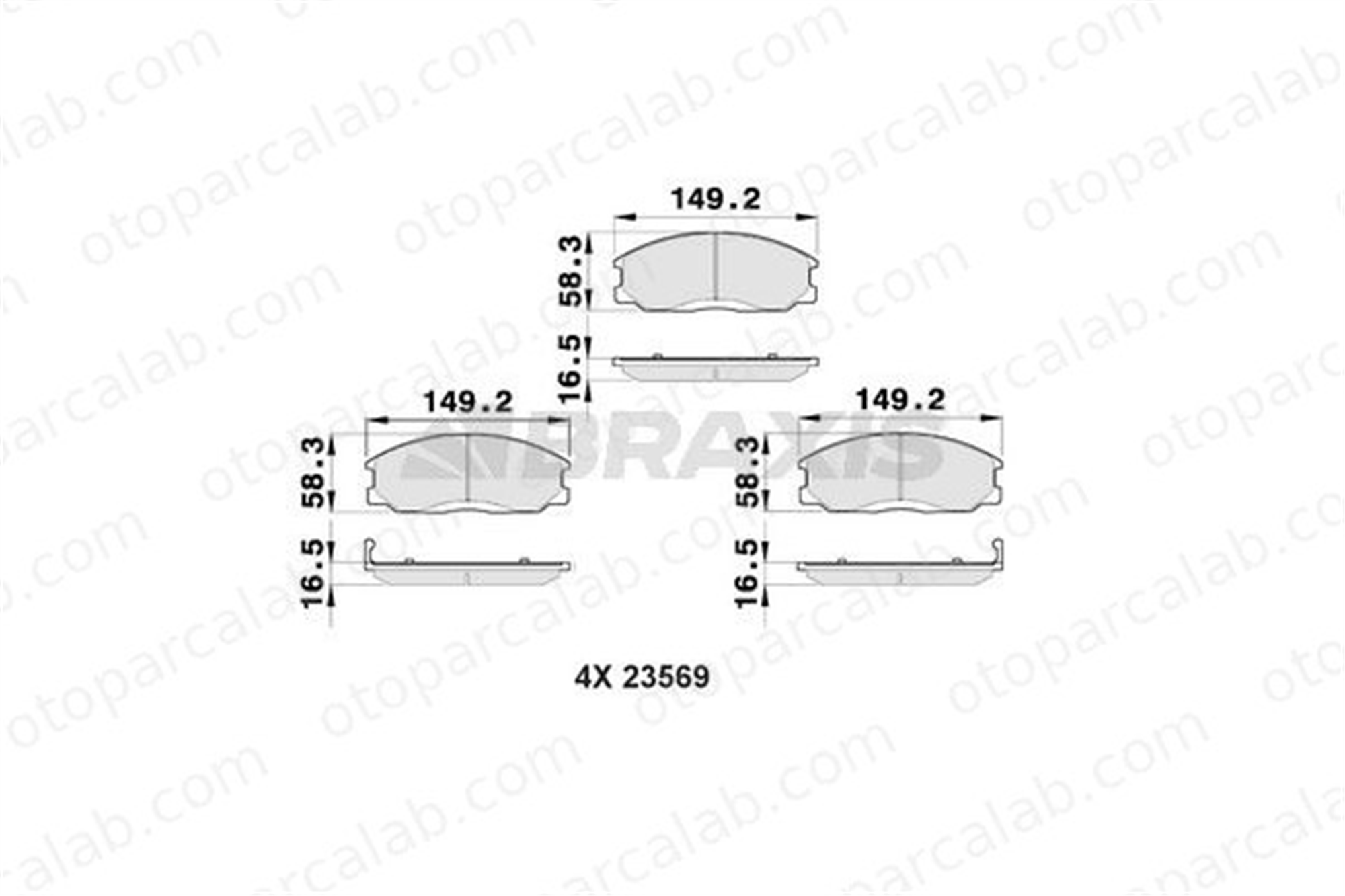 BRAXIS AB0153 Fren Disk Balata Ön HYUNDAI SANTA FÉ I H-1 Panelvan/Van 5810126A30 5810126A10