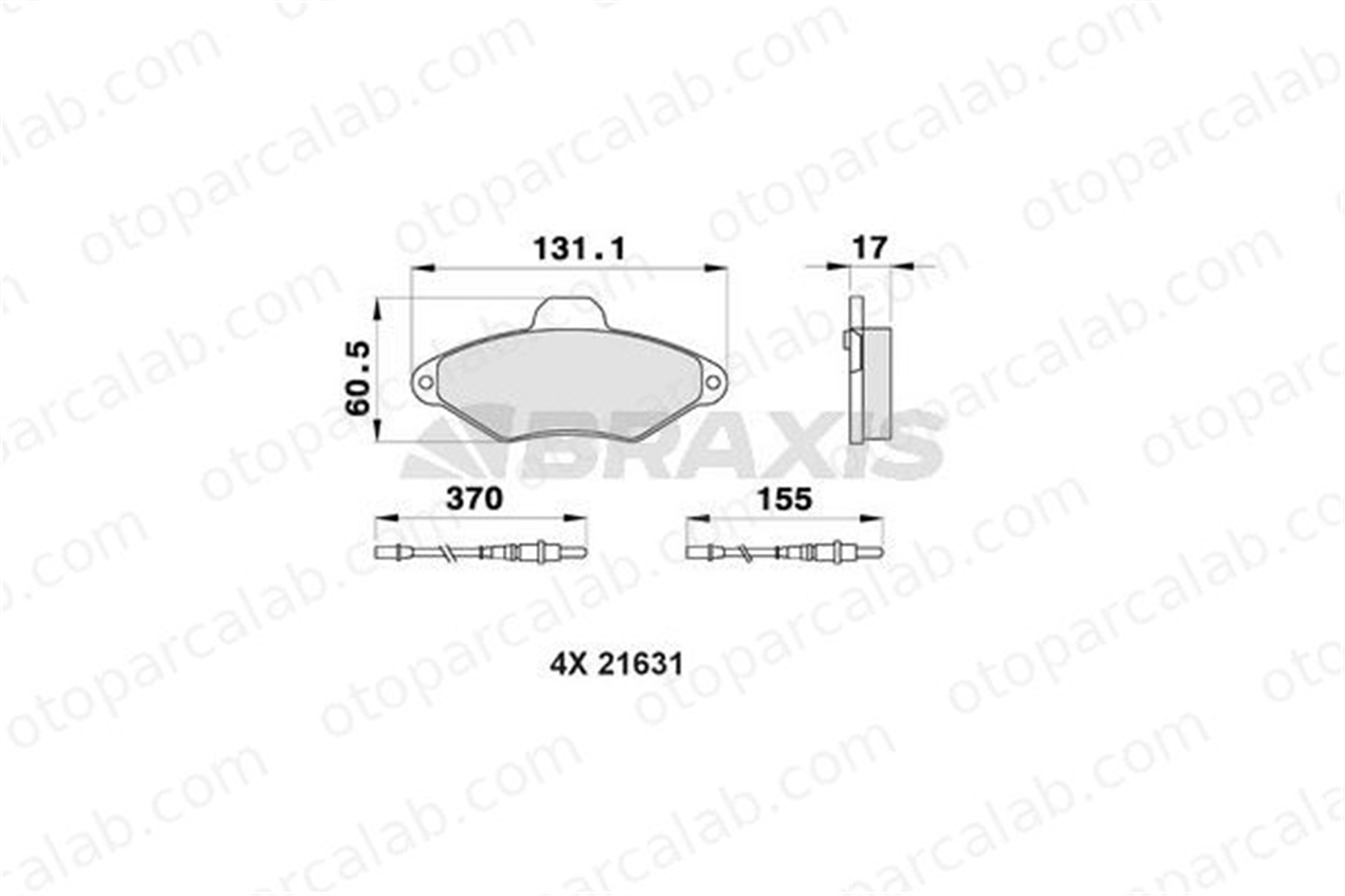 BRAXIS AB0160 Fren Disk Balata Ön CITROËN XANTIA XANTIA Break 425291 425114