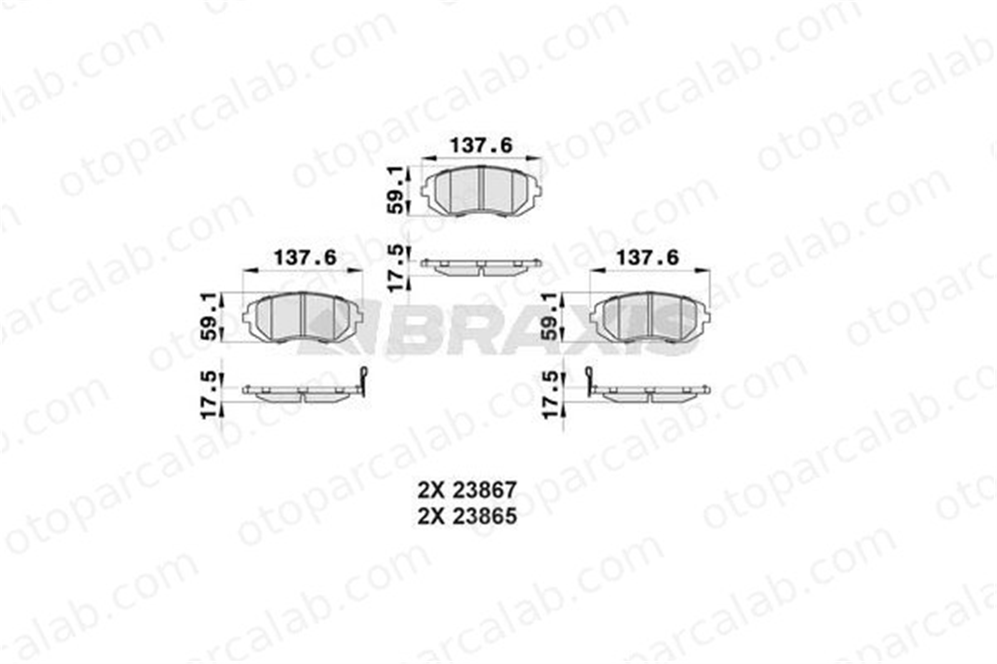 BRAXIS AB0173 Fren Disk Balata Ön SUBARU FORESTER IMPREZA Hatchback 26296SA030 26296FG001