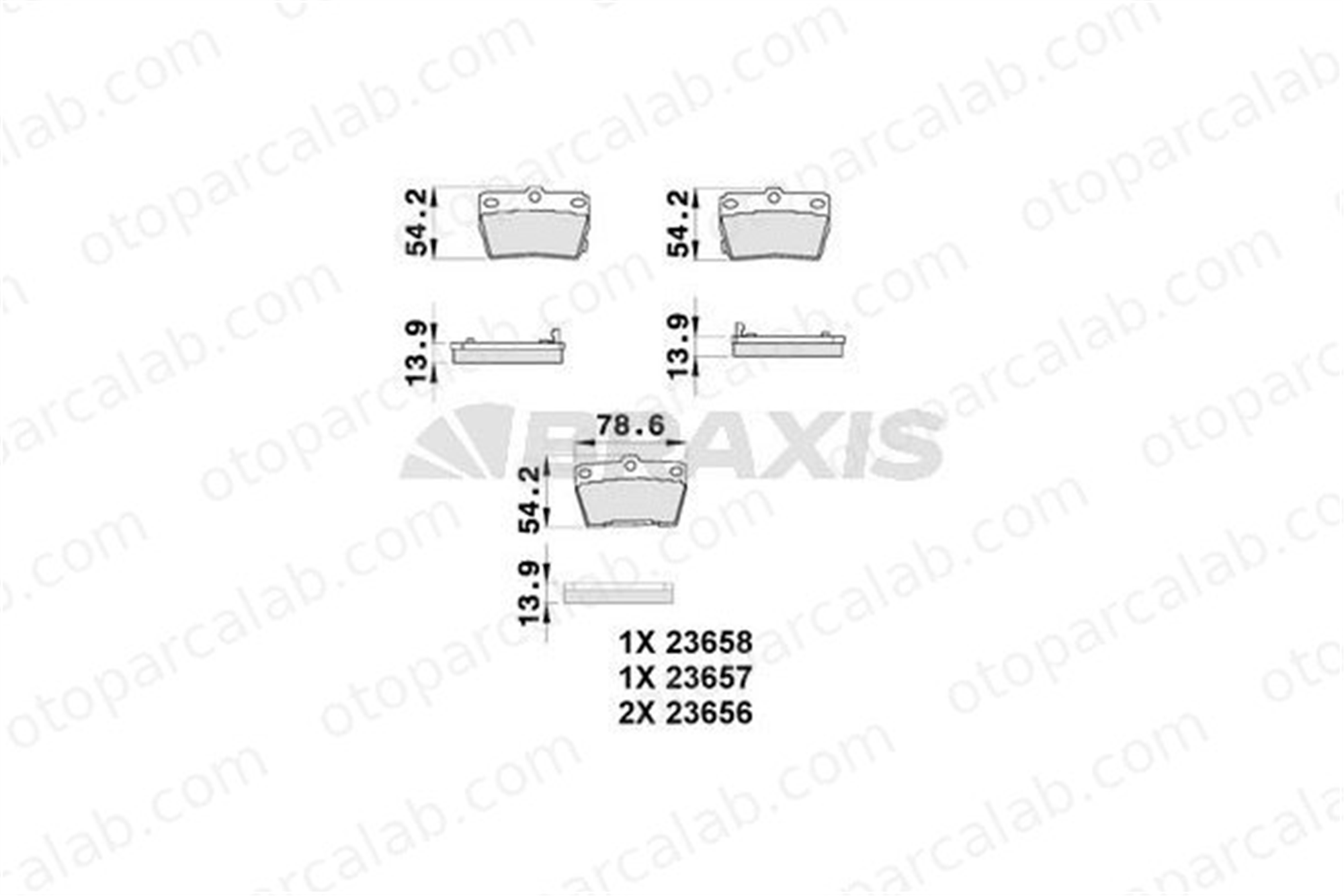 BRAXIS AB0176 Fren Disk Balata Arka TOYOTA RAV 4 II 446642030 04466-42030