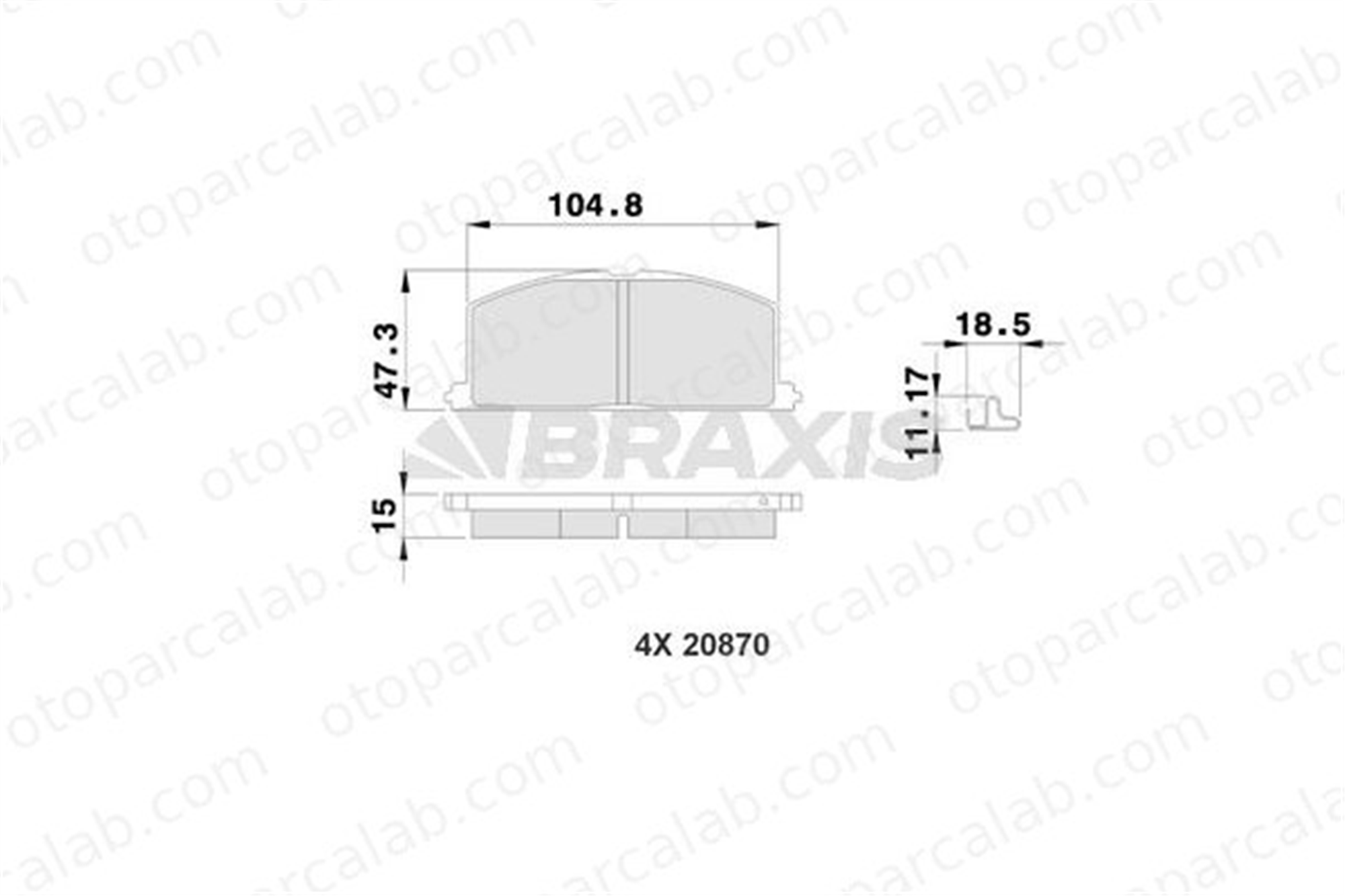 BRAXIS AB0215 Fren Disk Balata Ön TOYOTA STARLET CELICA Coupe 446510040 04465-10040