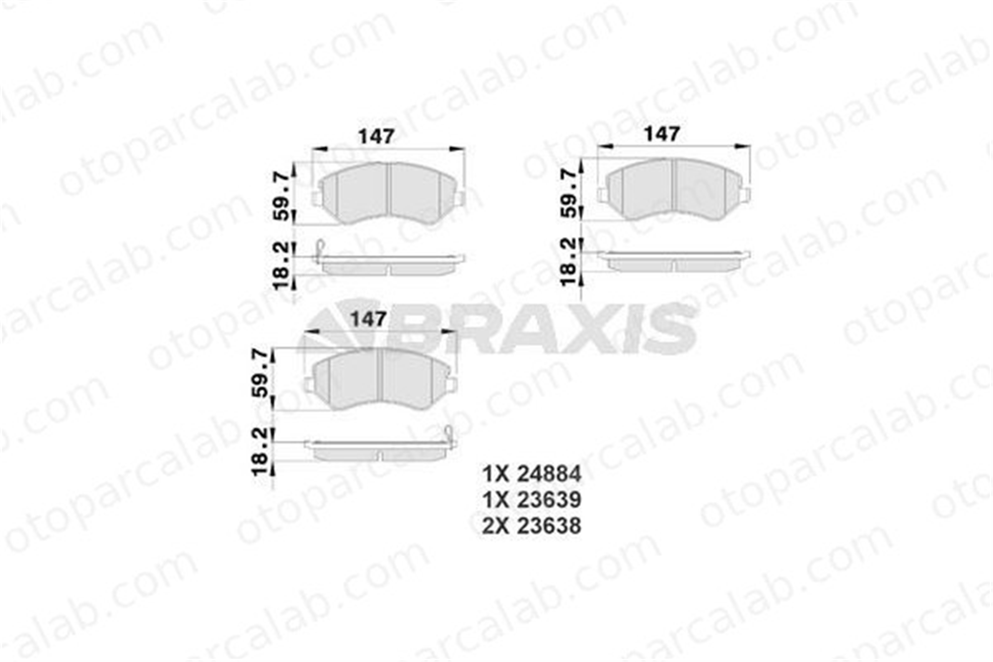 BRAXIS AB0217 Fren Disk Balata Ön JEEP CHEROKEE GRAND CHEROKEE II 5066427AA 05066427AA