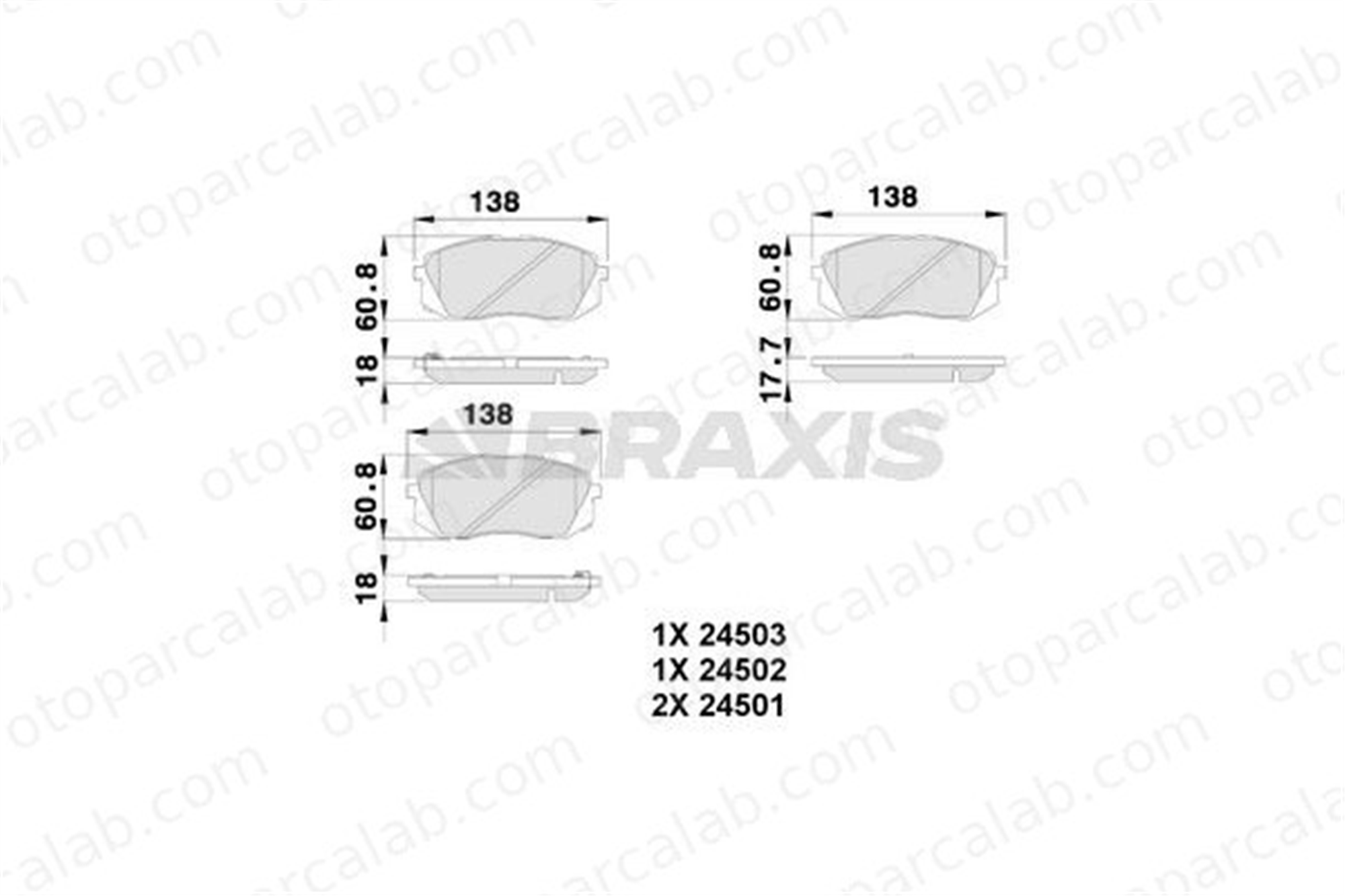 BRAXIS AB0223 Fren Disk Balata Ön KIA SPORTAGE III HYUNDAI i40 I 58101D7A50 581013ZA10