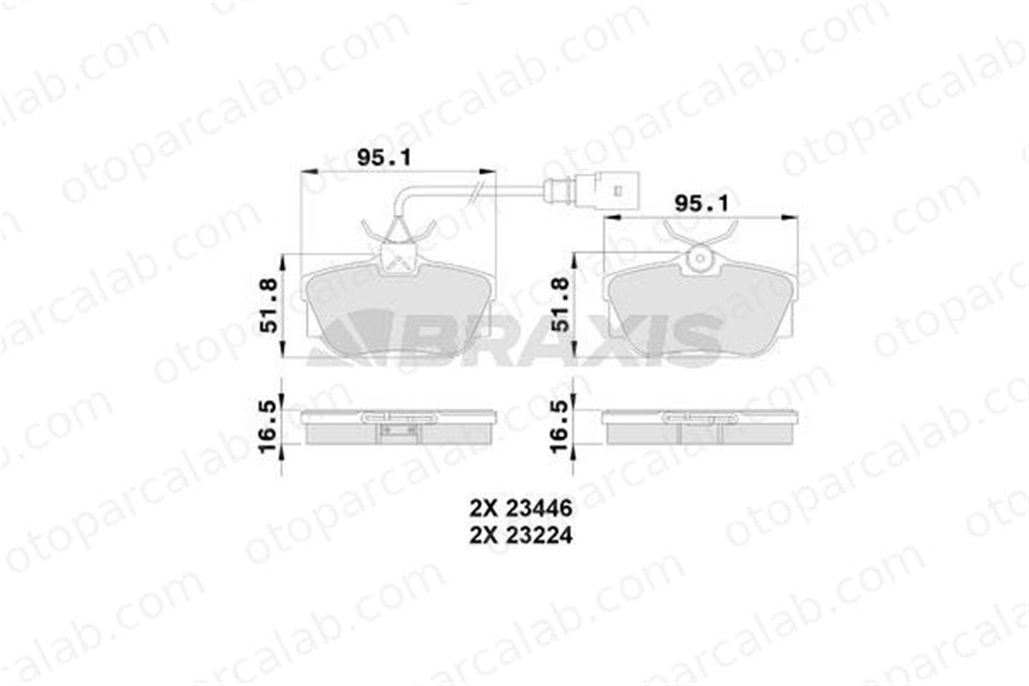 BRAXIS AB0229 Fren Disk Balata Arka VW TRANSPORTER T4 Minibüs/Otobüs TRANSPORTER T4 Panelvan/Van 701698451 7D0698451