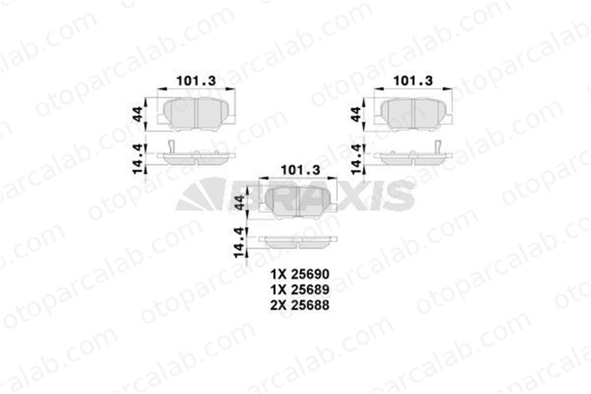 BRAXIS AB0240 Fren Disk Balata Arka MITSUBISHI ASX OUTLANDER II 4605A502 1609899680