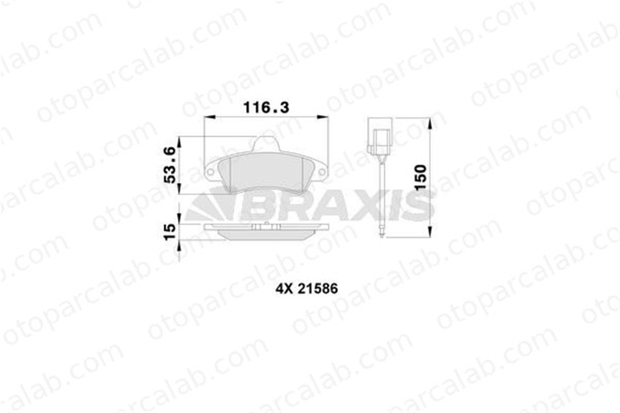 BRAXIS AB0252 Fren Disk Balata Arka FORD MONDEO I Turnier MONDEO II 6669780 7153477