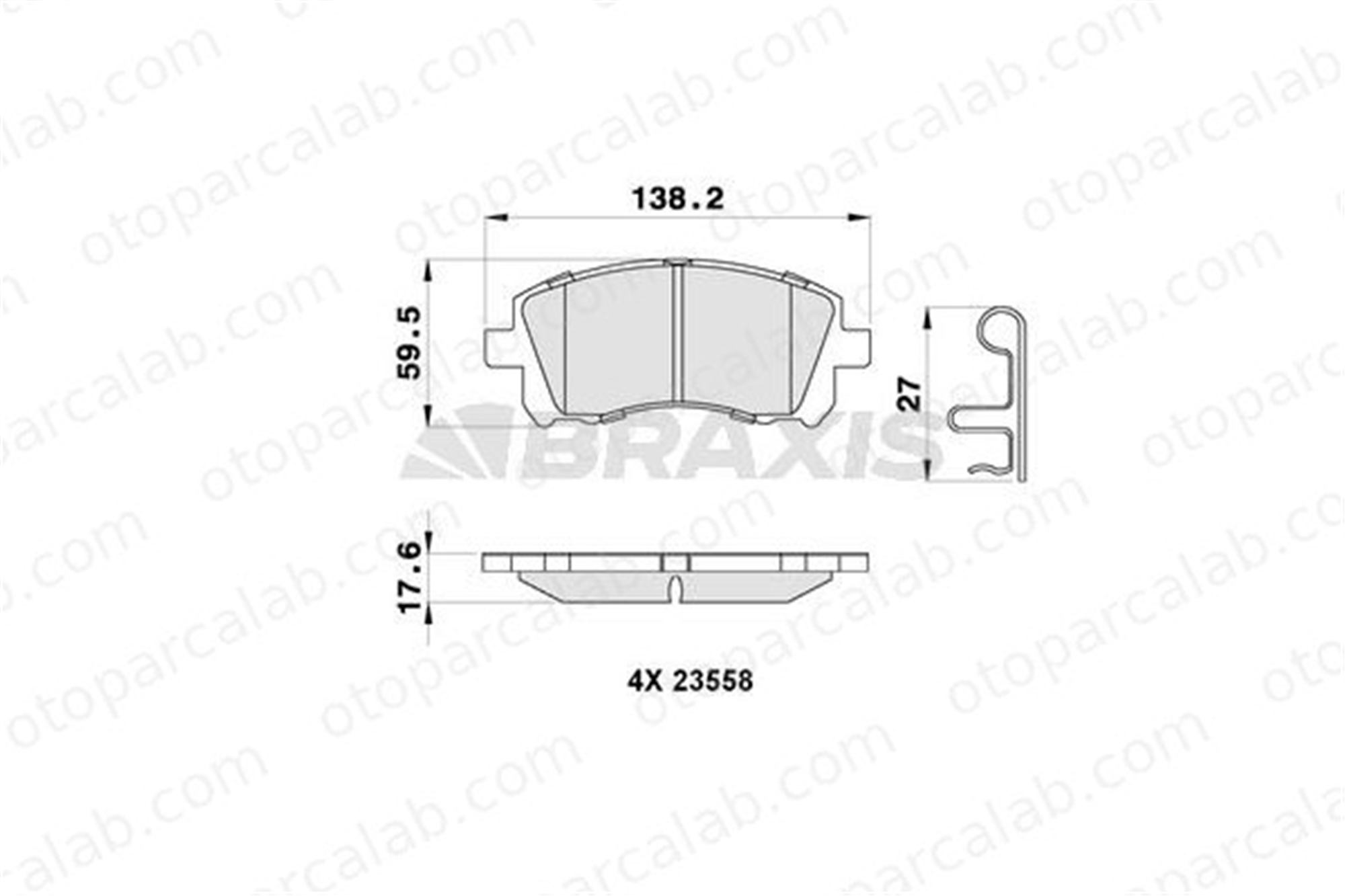 BRAXIS AB0288 Fren Disk Balata Ön SUBARU FORESTER IMPREZA Station wagon GDB3217 26296AE210