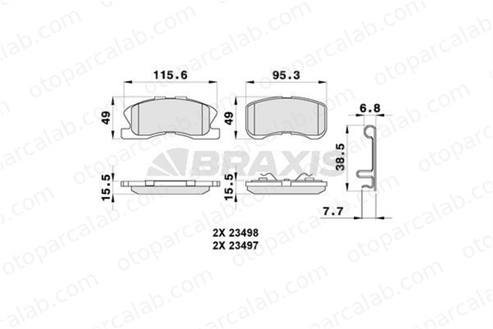 BRAXIS AB0290 Fren Disk Balata Ön DAIHATSU SIRION YRV 449197403000 04491-97403-000
