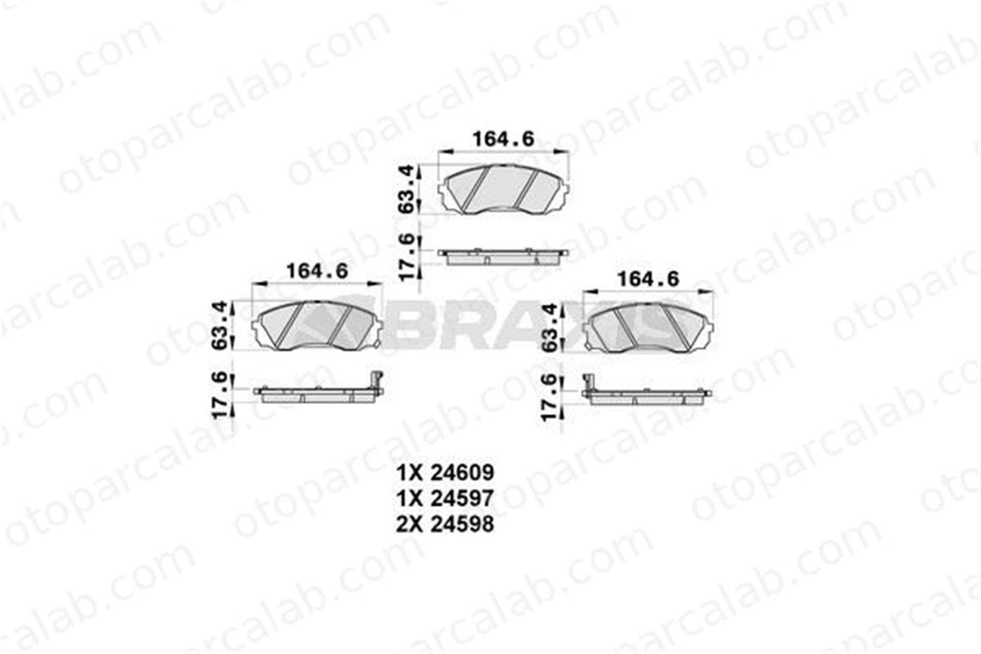 BRAXIS AB0352 Fren Disk Balata Ön HYUNDAI H-1 Cargo H-1 Travel 581014DE00 581014HA50