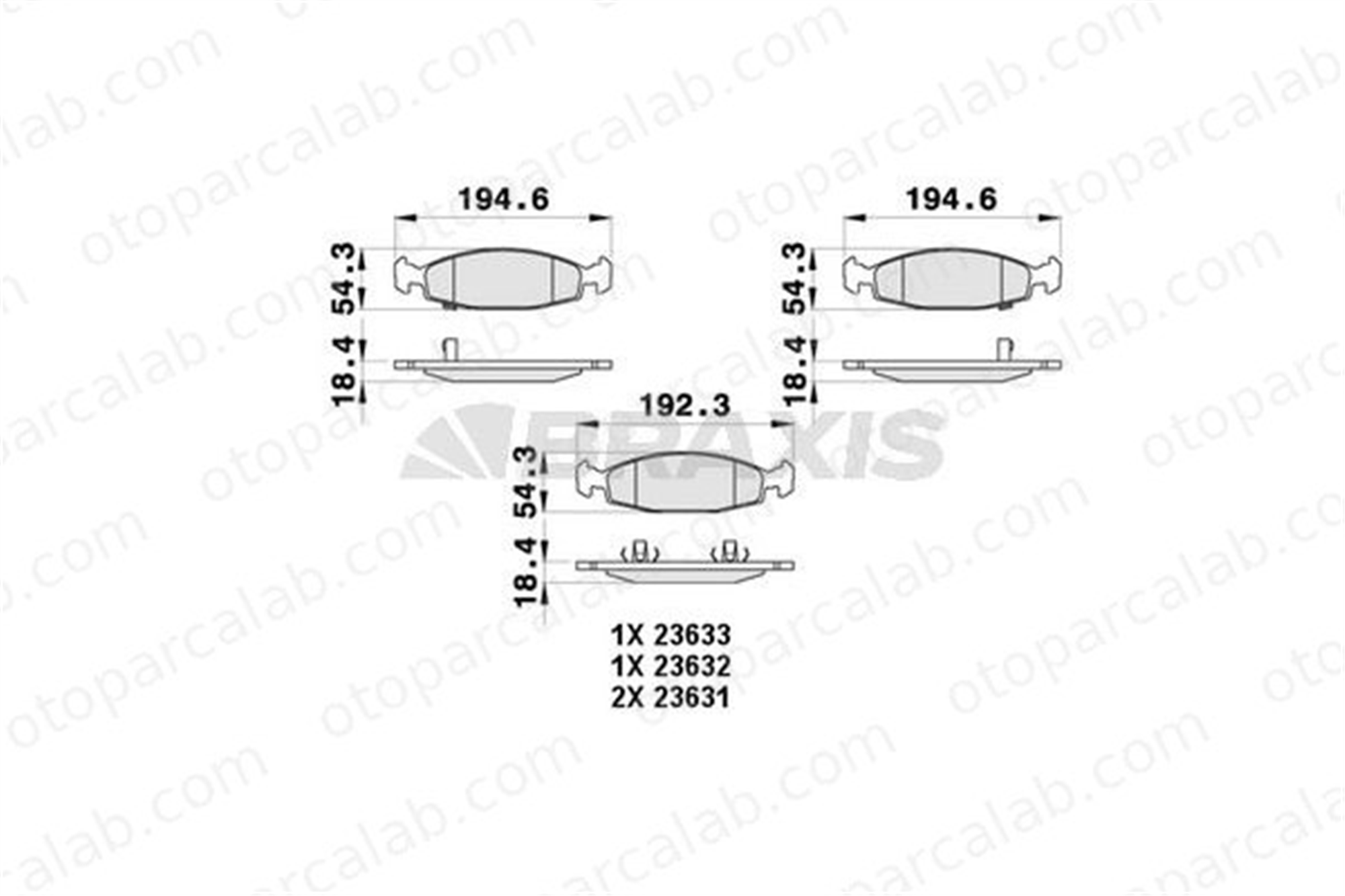 BRAXIS AB0396 Fren Disk Balata Ön JEEP GRAND CHEROKEE II 5018592AA 5011969AA