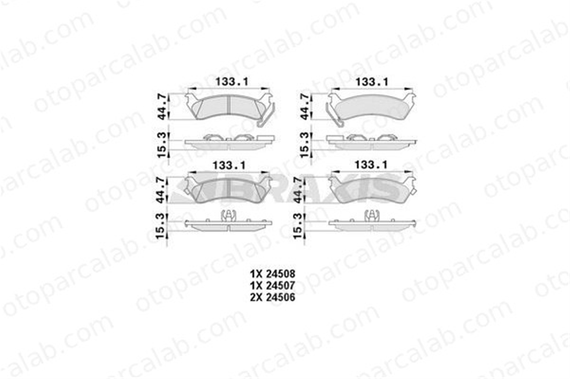 BRAXIS AB0497 Fren Disk Balata Arka JEEP GRAND CHEROKEE I CHEROKEE 4796344 4762101