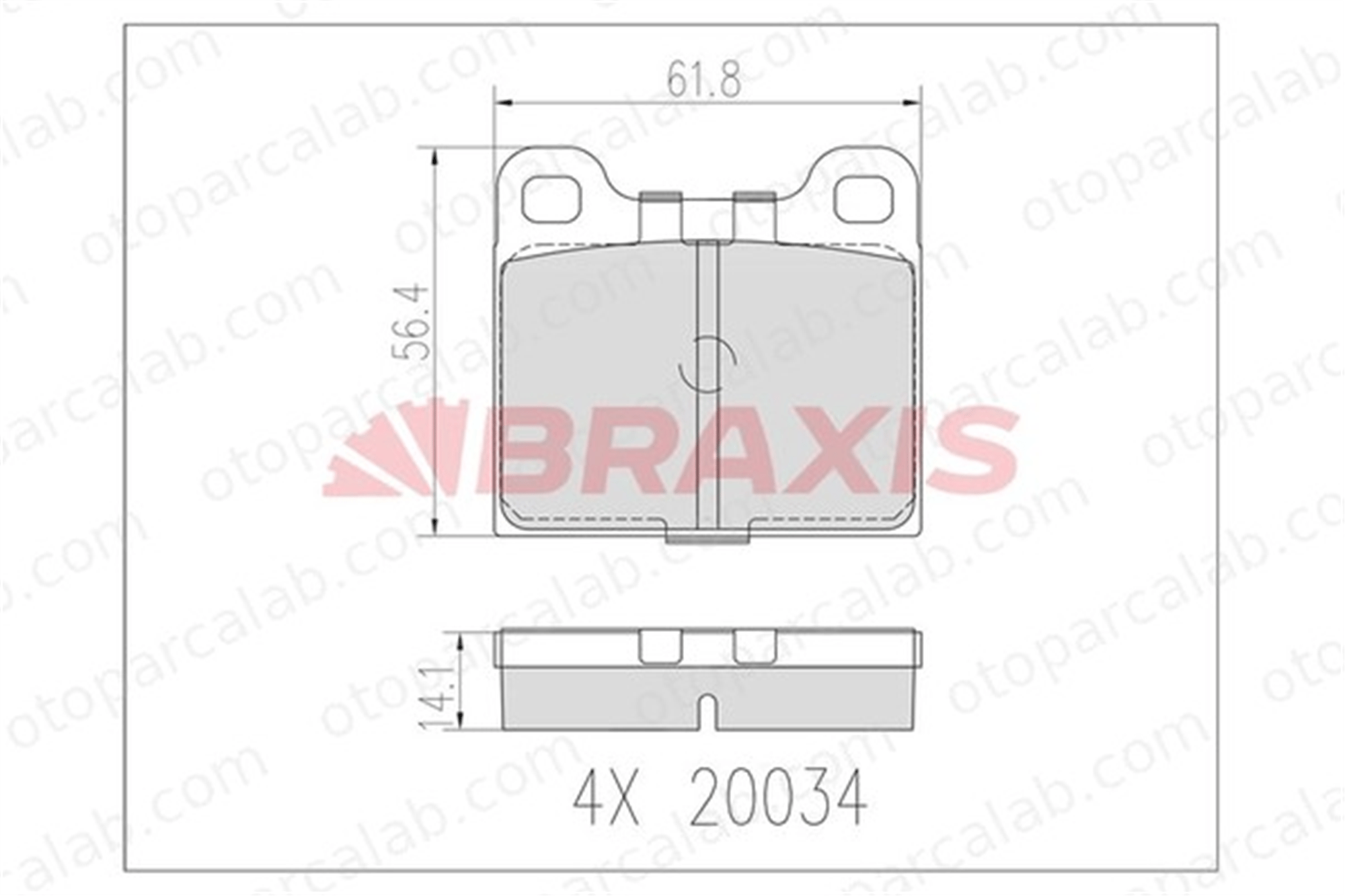 BRAXIS AB0603 Fren Disk Balata Arka MERCEDES-BENZ S-SERISI 123 Sedan A0014200620 60711958