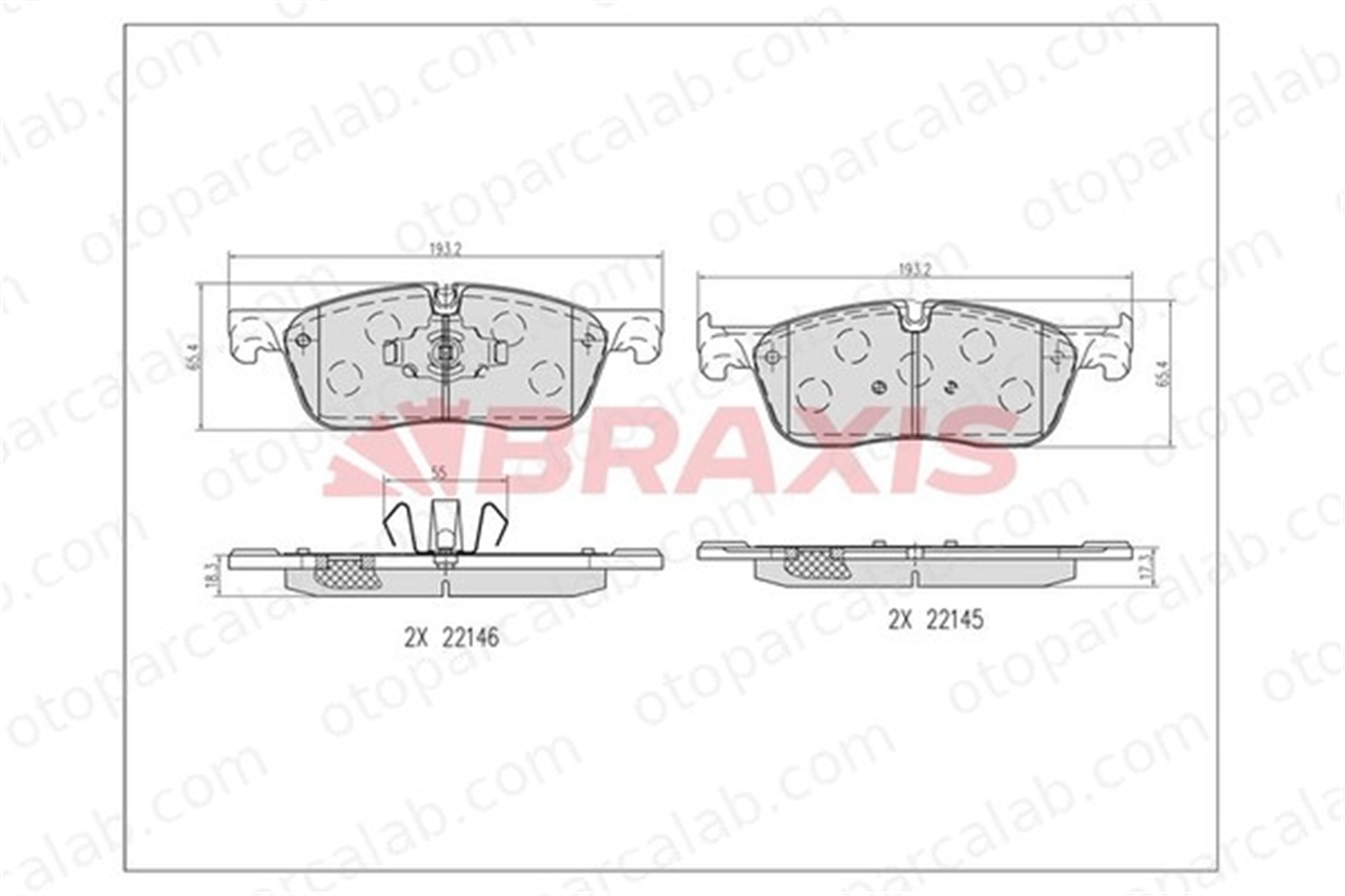 BRAXIS AB0614 Fren Disk Balata Ön JAGUAR XF SPORTBRAKE F-PACE LR090689 T4N9760