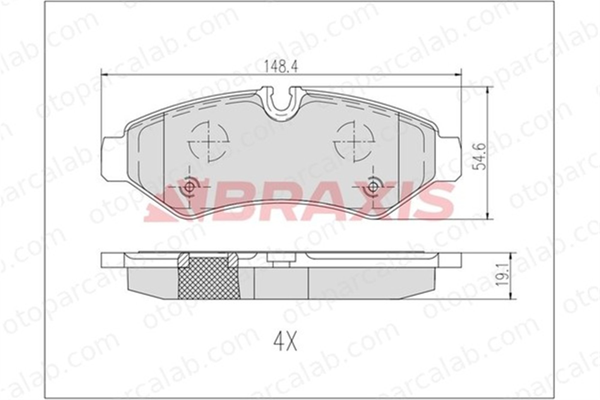 BRAXIS AB0631 Fren Disk Balata Arka MERCEDES-BENZ SPRINTER 3,5-t Panelvan/Van SPRINTER 3,5-t Platform şasi A9104235600 A9104203700