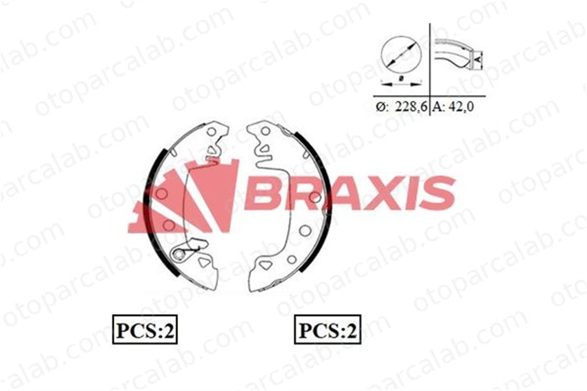 BRAXIS AC0001 Fren Pabuçlu Balata Arka CITROËN C15 Kasa/büyük limuzin PEUGEOT 305 II 60750853 60750852