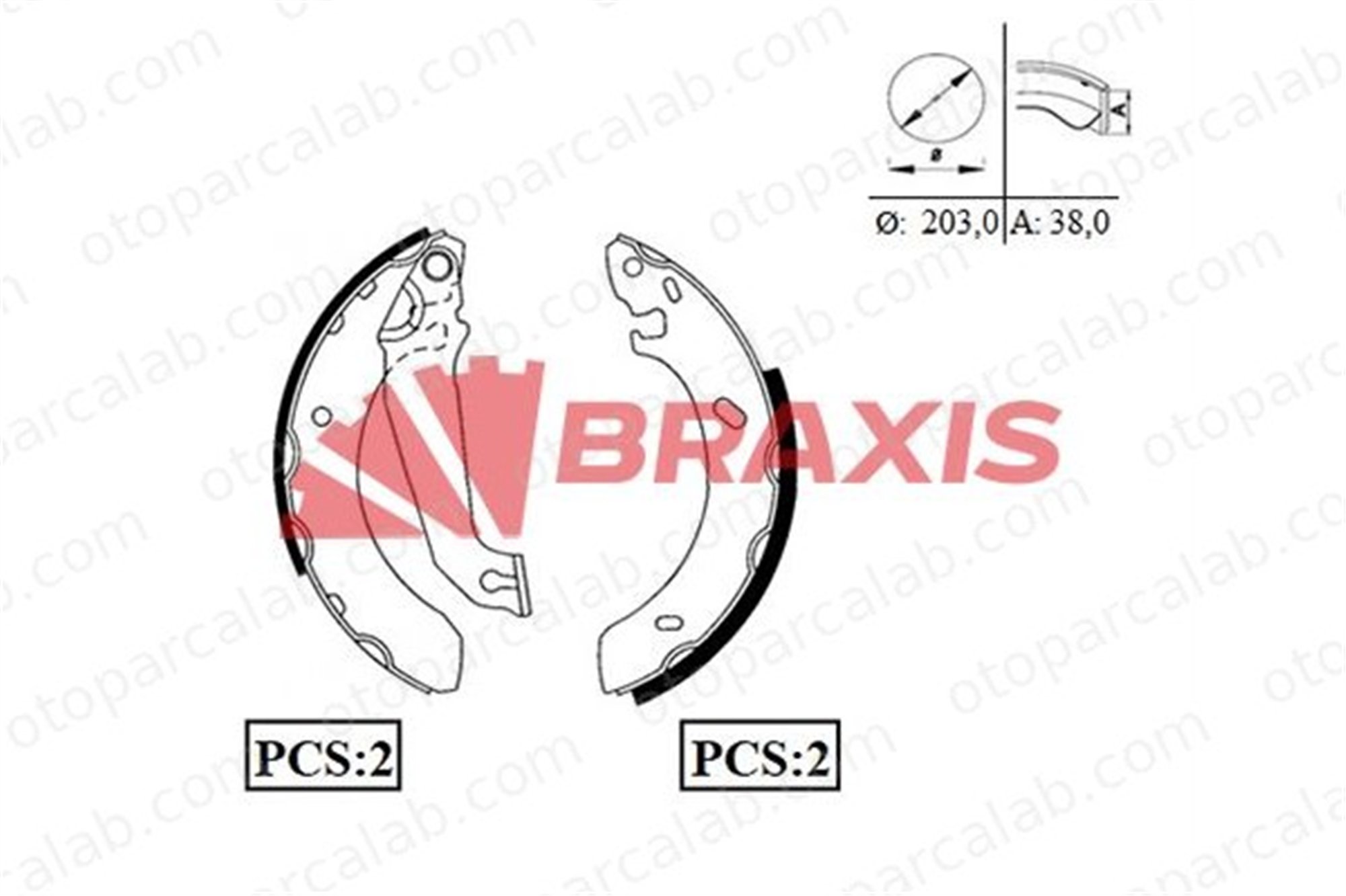 BRAXIS AC0019 Fren Pabuçlu Balata Arka FORD ESCORT VI Turnier ESCORT VI Sedan 1005968 91AB2200LA