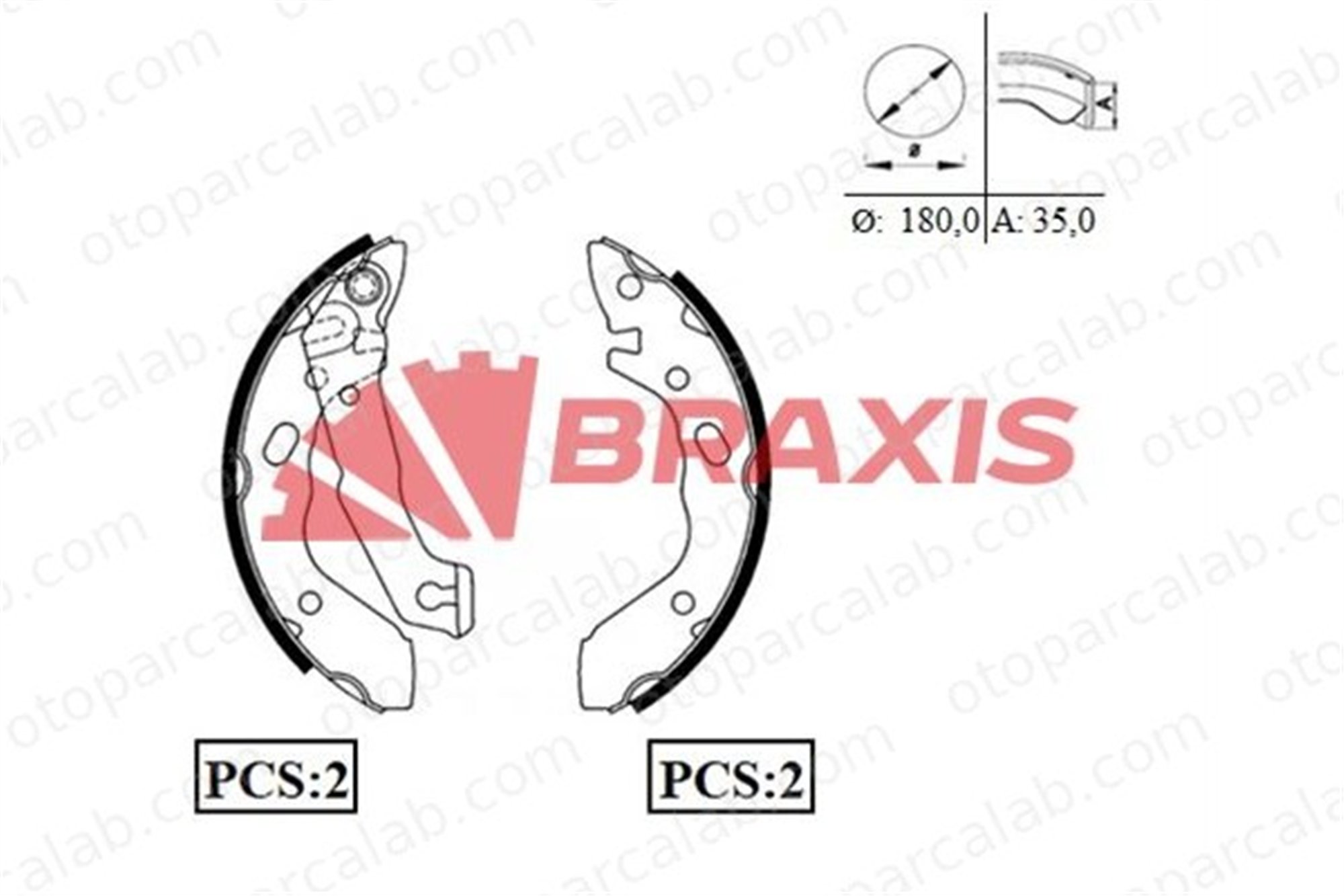 BRAXIS AC0032 Fren Pabuçlu Balata Arka HYUNDAI PONY / EXCEL Sedan PONY 5830524A20 5830524A00