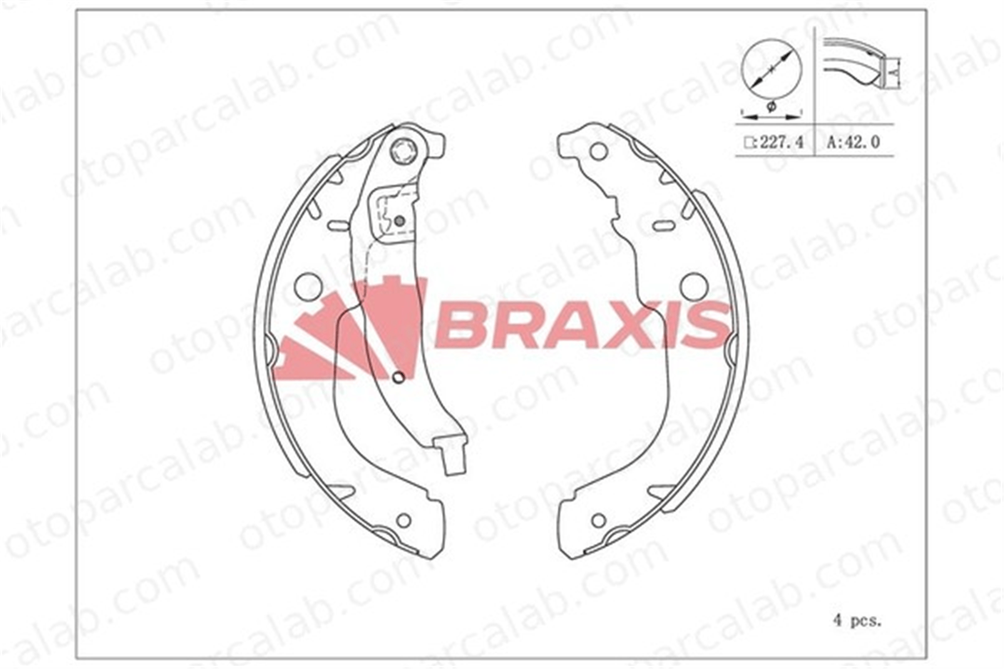 BRAXIS AC0111 Fren Pabuçlu Balata Arka CITROËN DS3 PEUGEOT 208 I 4241N3