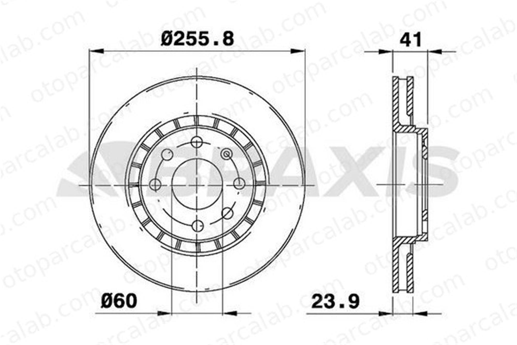 BRAXIS AE0075 Fren Disk Ayna Ön Sağ ve Sol OPEL ASTRA F KADETT E Hatchback 96179110 569001