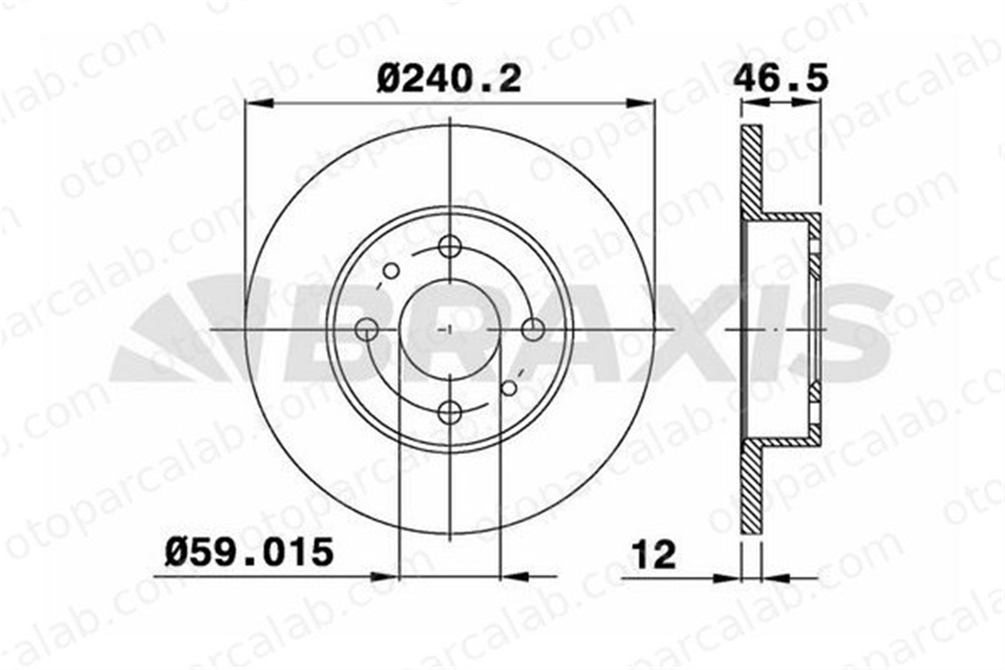 BRAXIS AE0091 Fren Disk Ayna Ön Sağ ve Sol FIAT FIORINO Kasa/büyük limuzin FIORINO Pick up 71738423